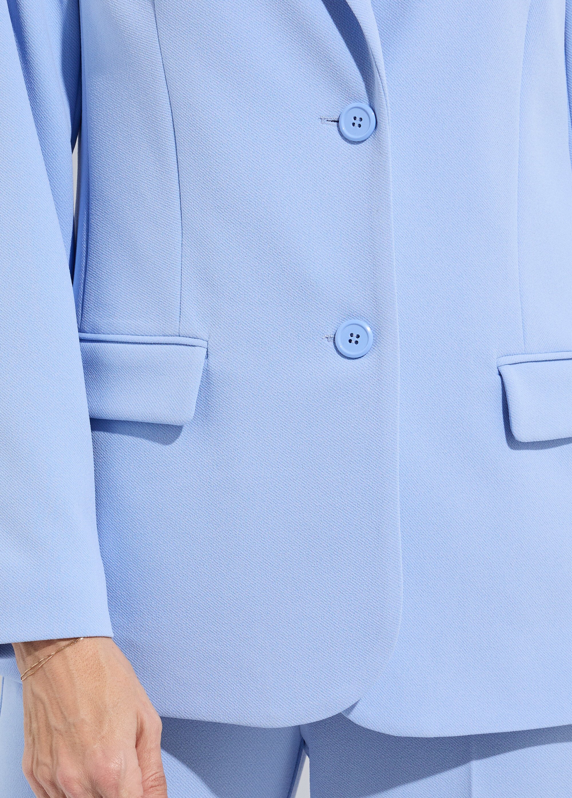 Veste blazer coupe droite maille unie Femme Bleu TAGADA DE1