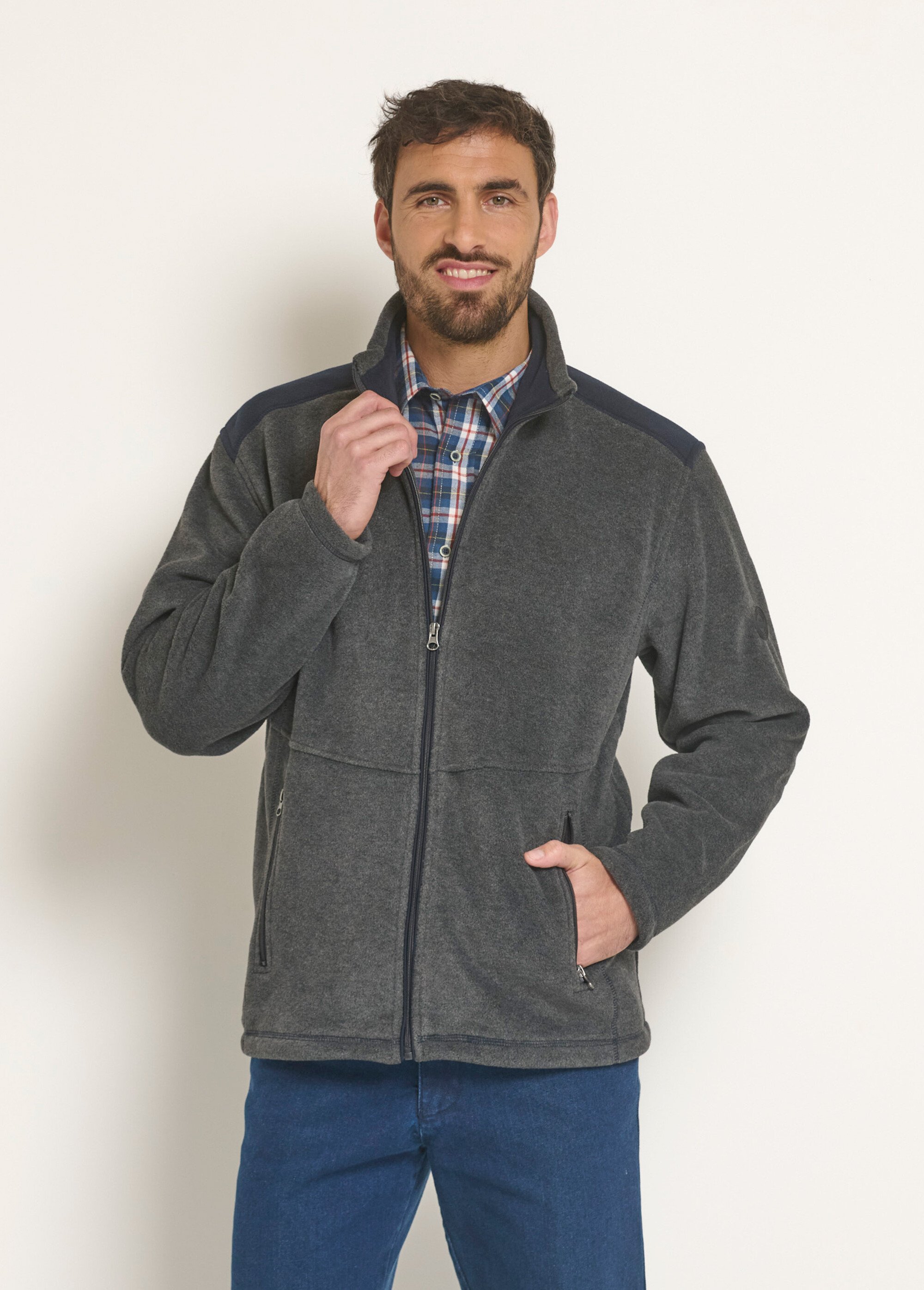 Veste polaire chaude zippée col montant