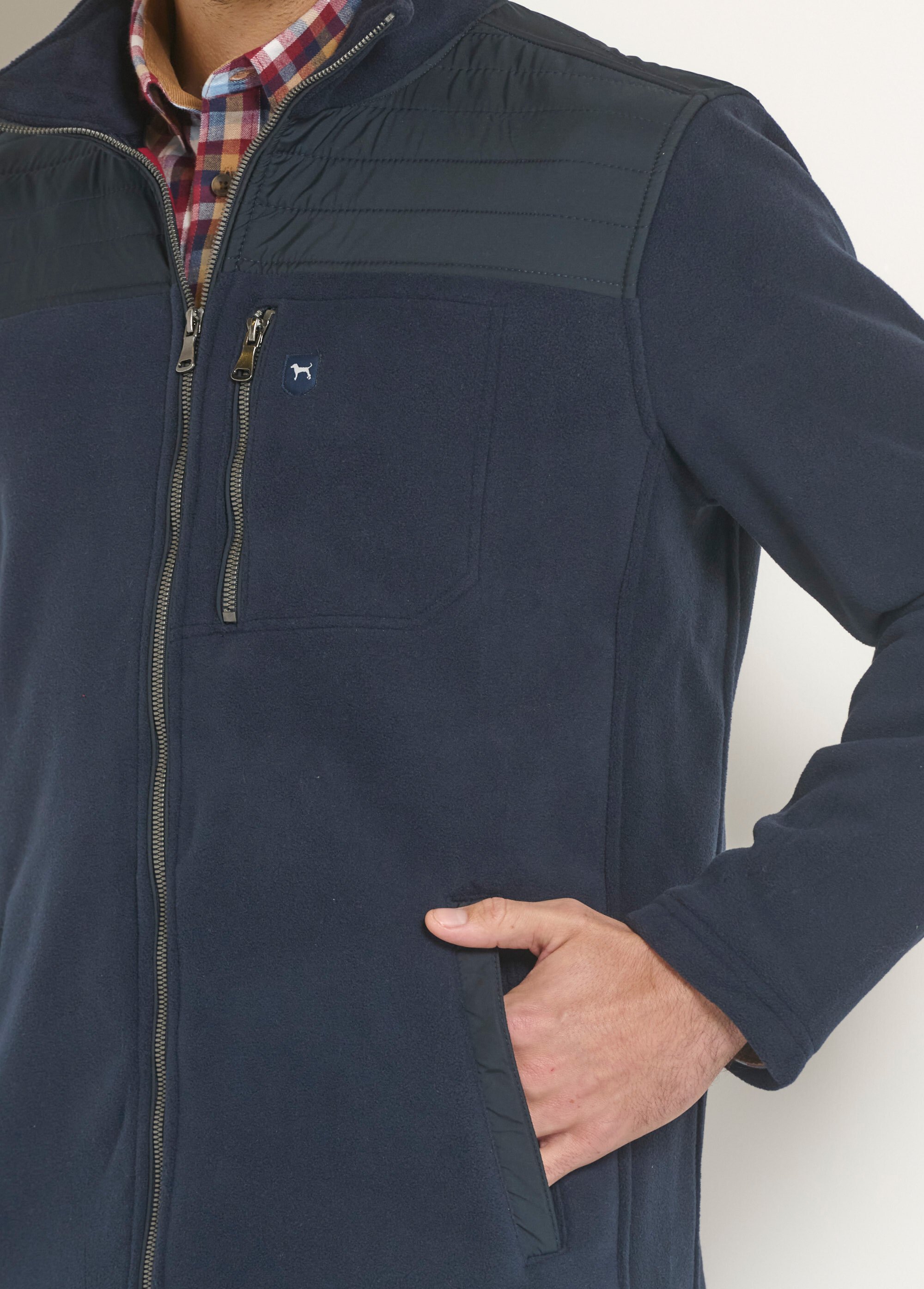 Veste polaire zippée empiècement épaules