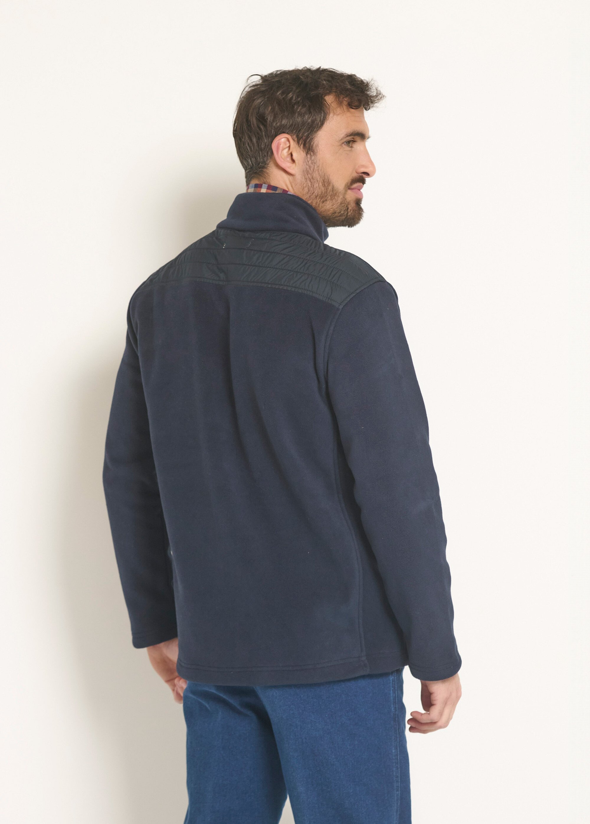 Veste polaire zippée empiècement épaules
