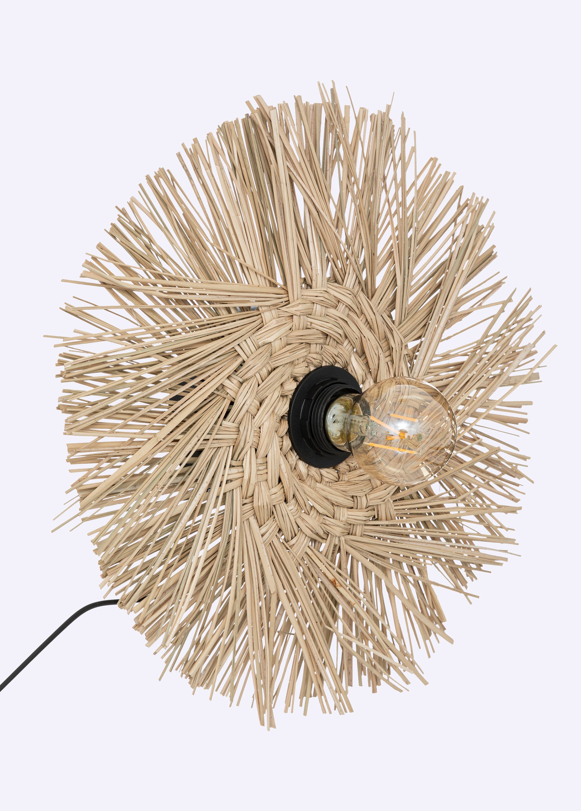 Applique murale en roseau et métal, Tea