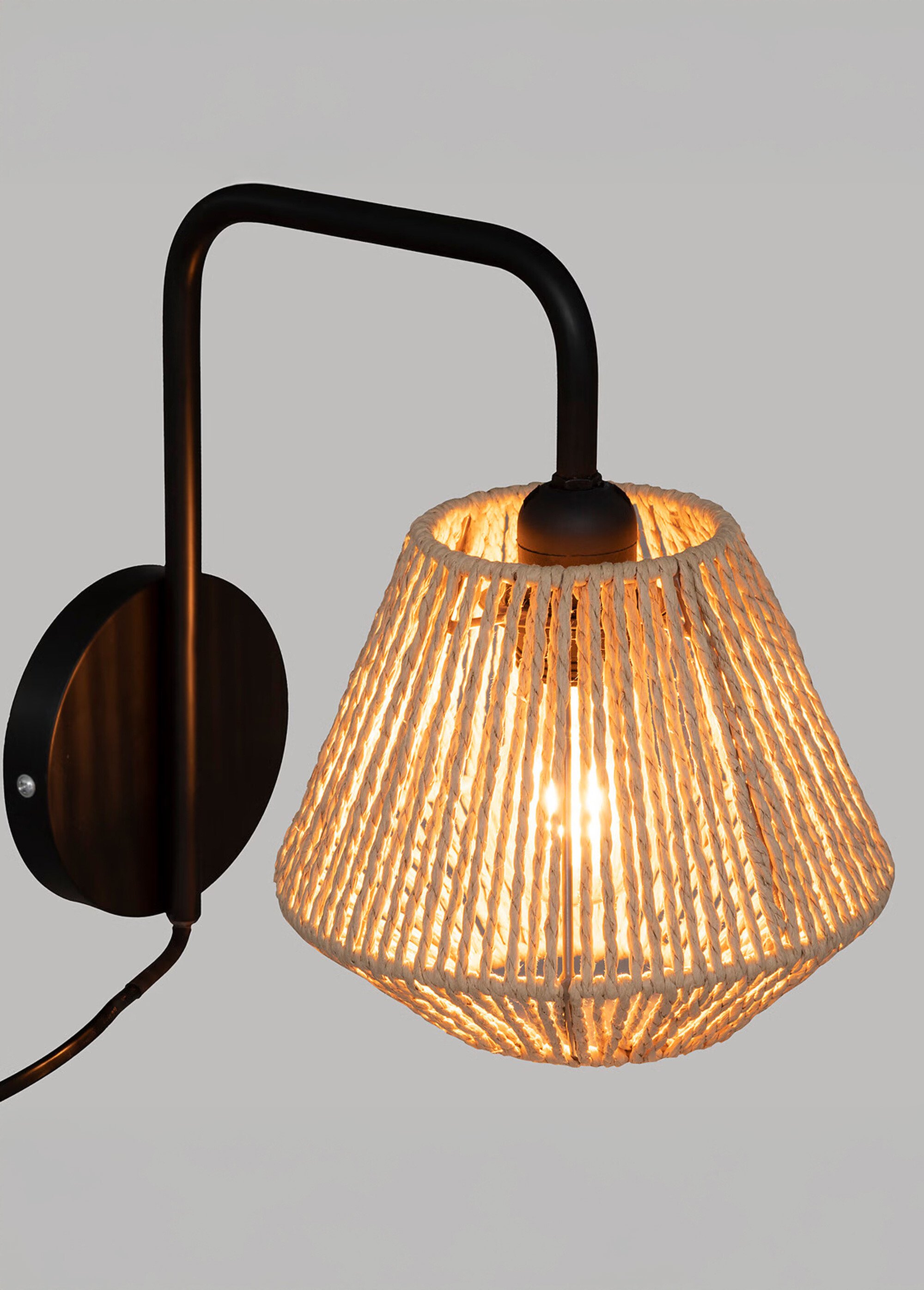 Applique murale tressée et acier, Jily