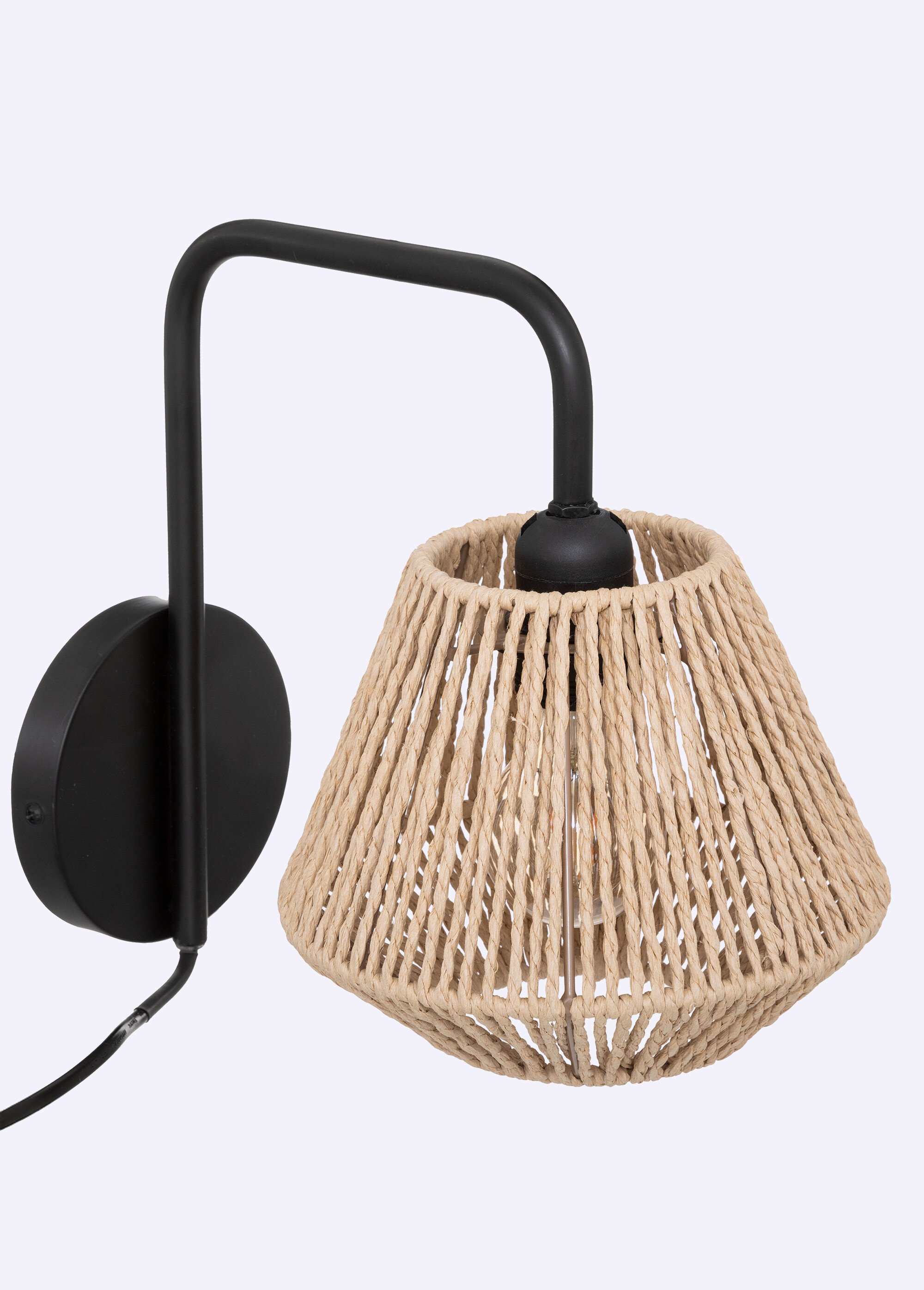 Applique murale tressée et acier, Jily