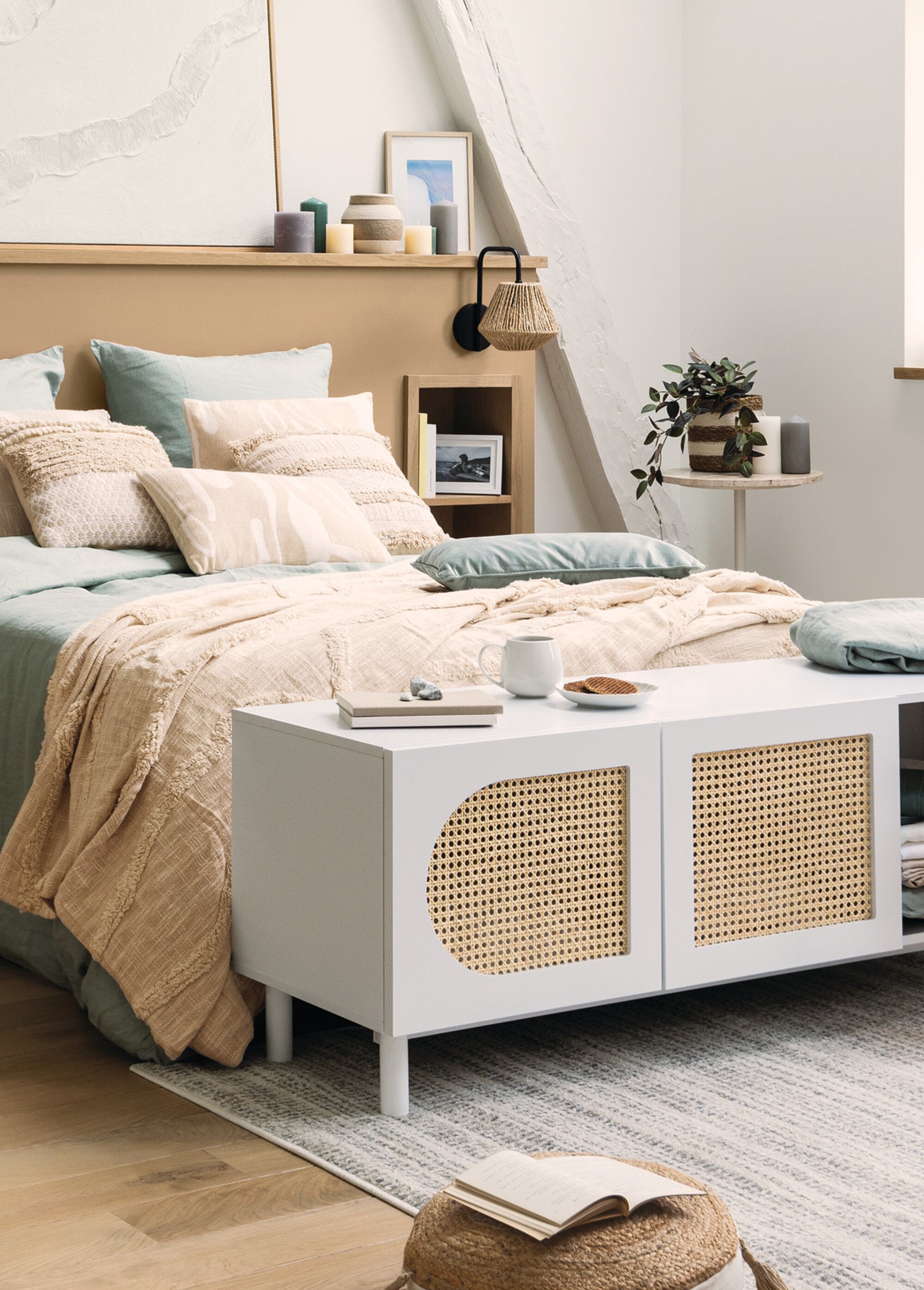 Applique murale tressée et acier, Jily MARRON JJA-190632 SI1