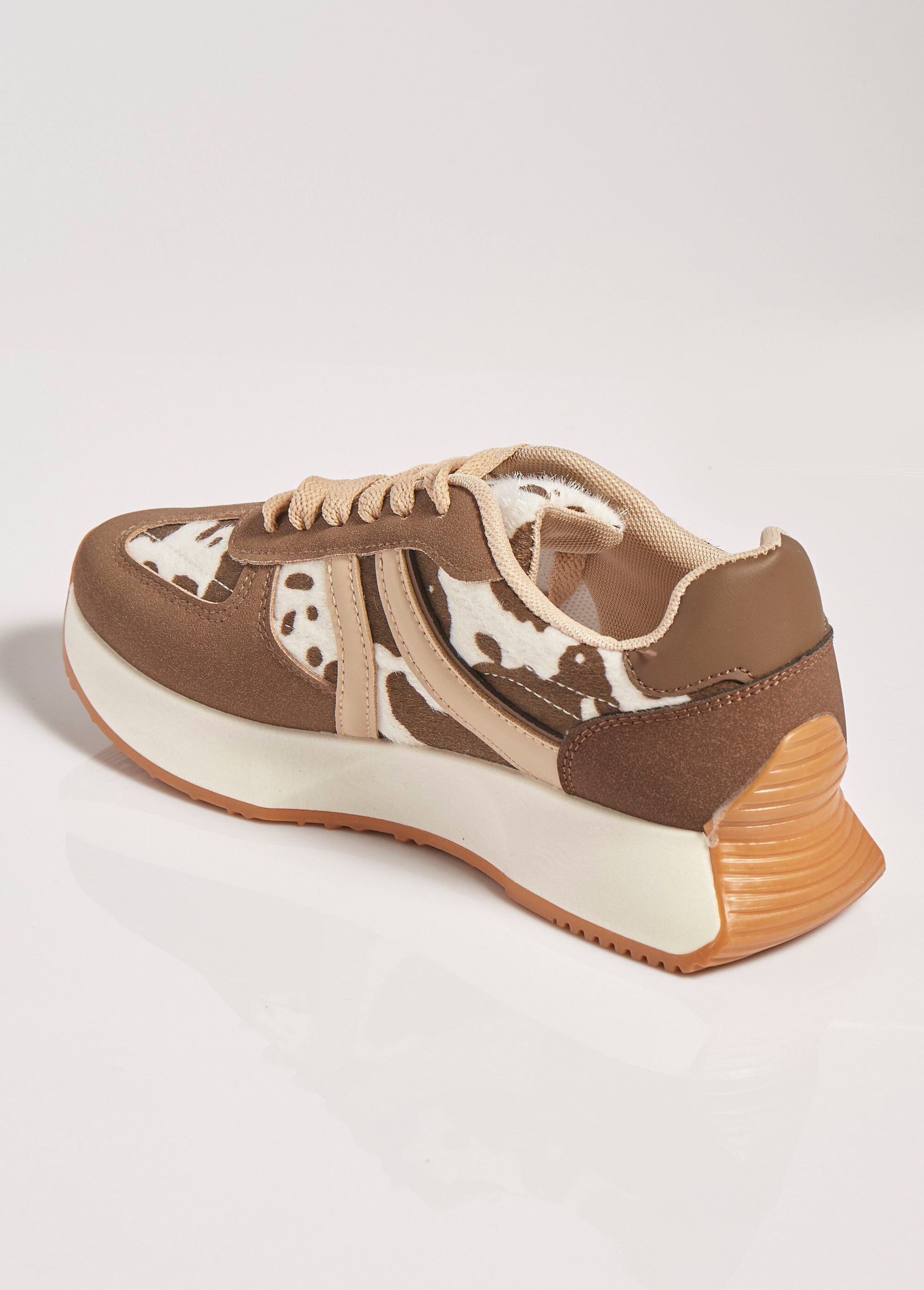 Baskets fantaisie avec détails tachetés Femme Marron MAR9013 DO1