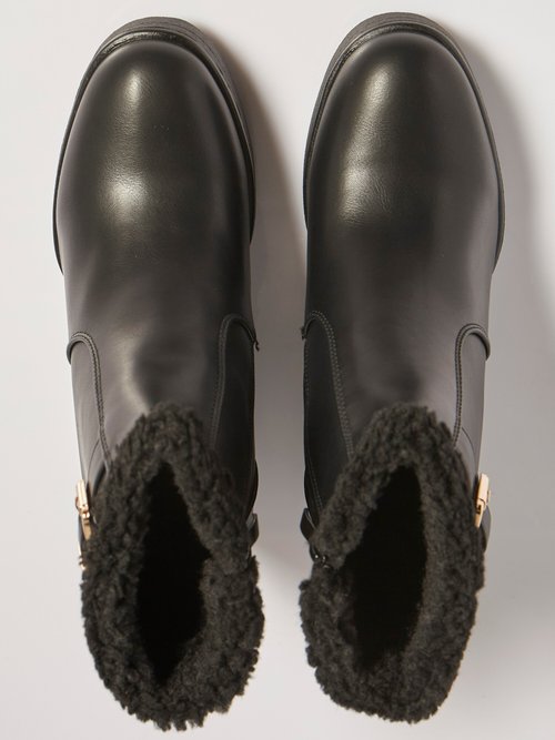 Boots fourrées à talon compensé Femme Noir MAR6307 OV1