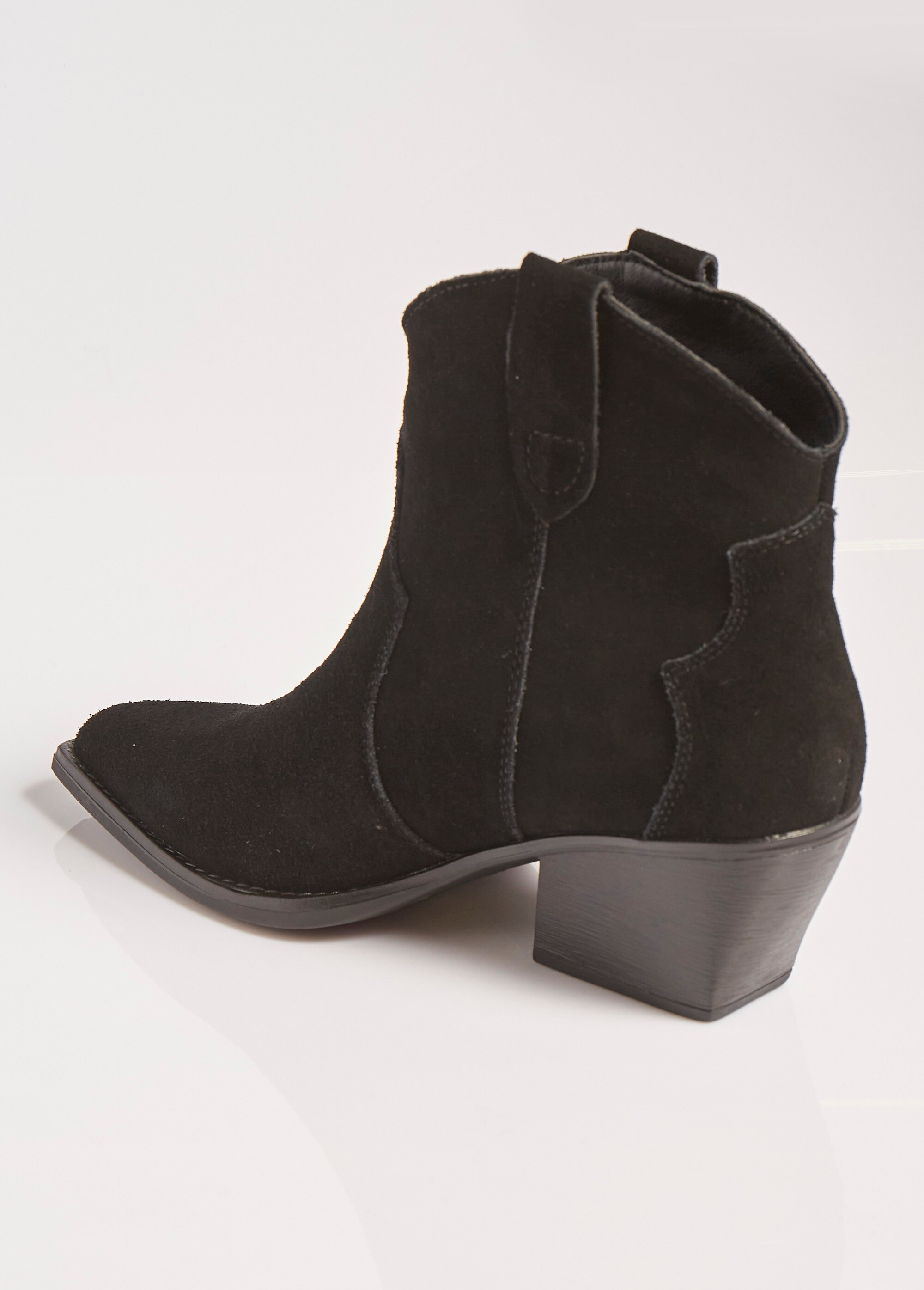 Boots western en suédine, style santiags Femme Noir MAR6338 DO1