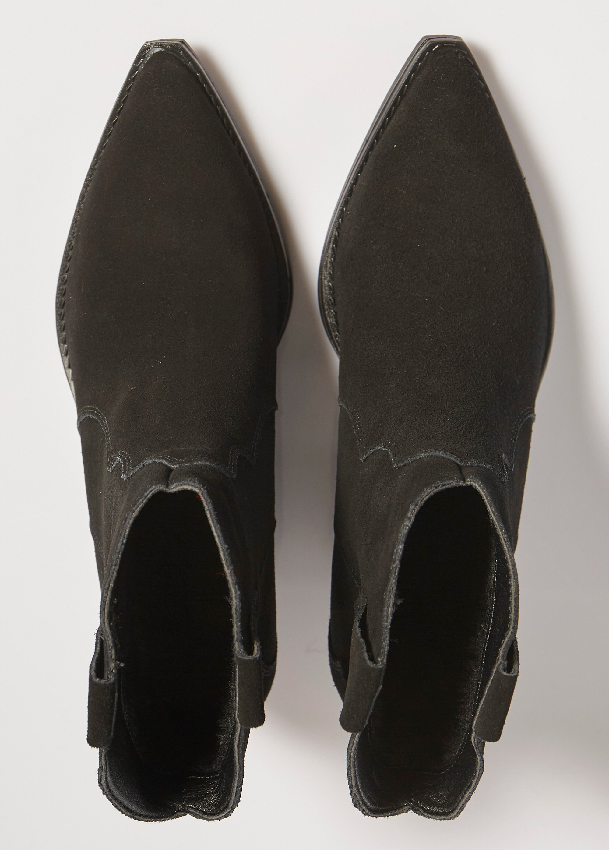 Boots western en suédine, style santiags Femme Noir MAR6338 OV1