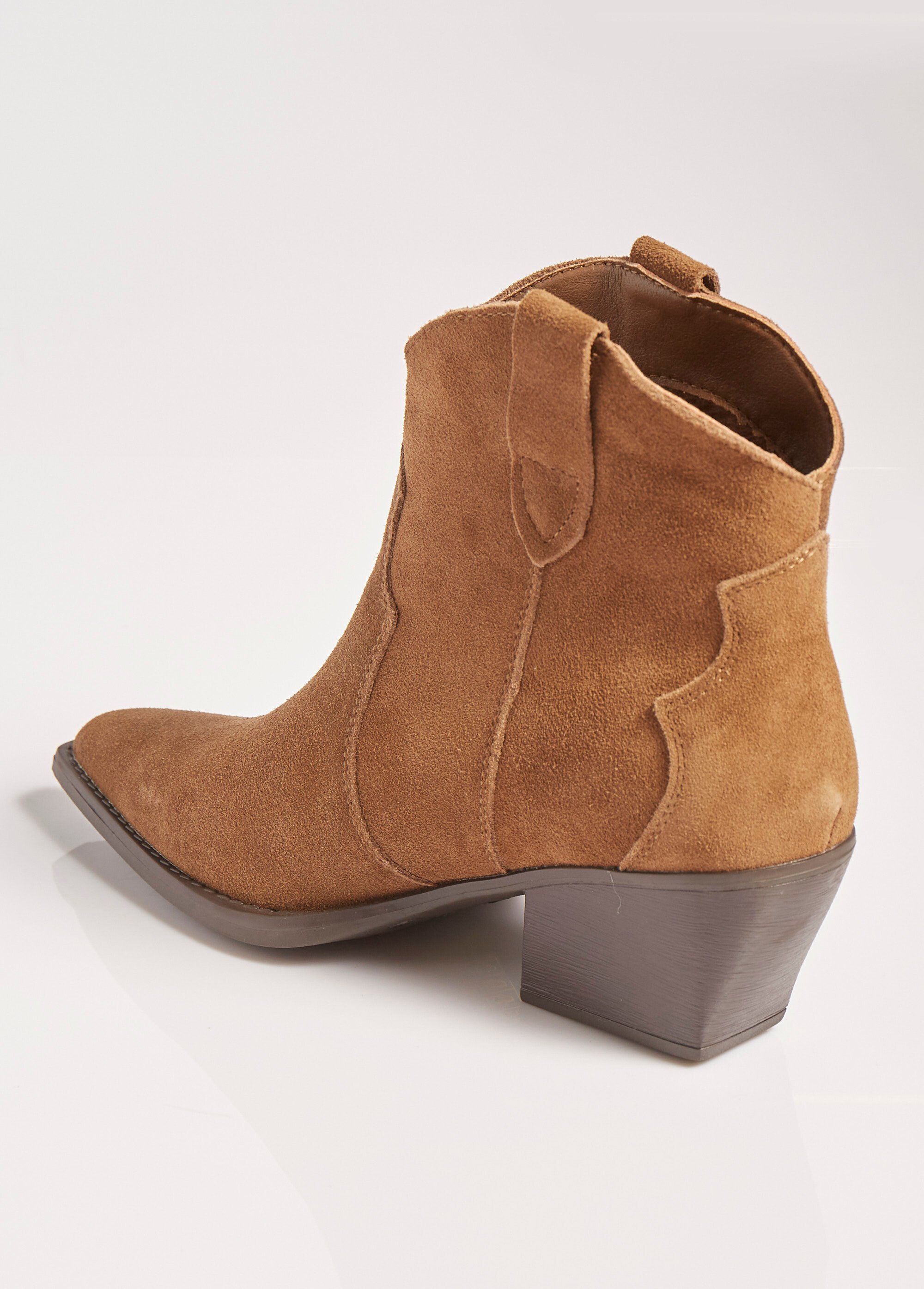 Boots western en suédine, style santiags Femme Marron MAR6338 DO1