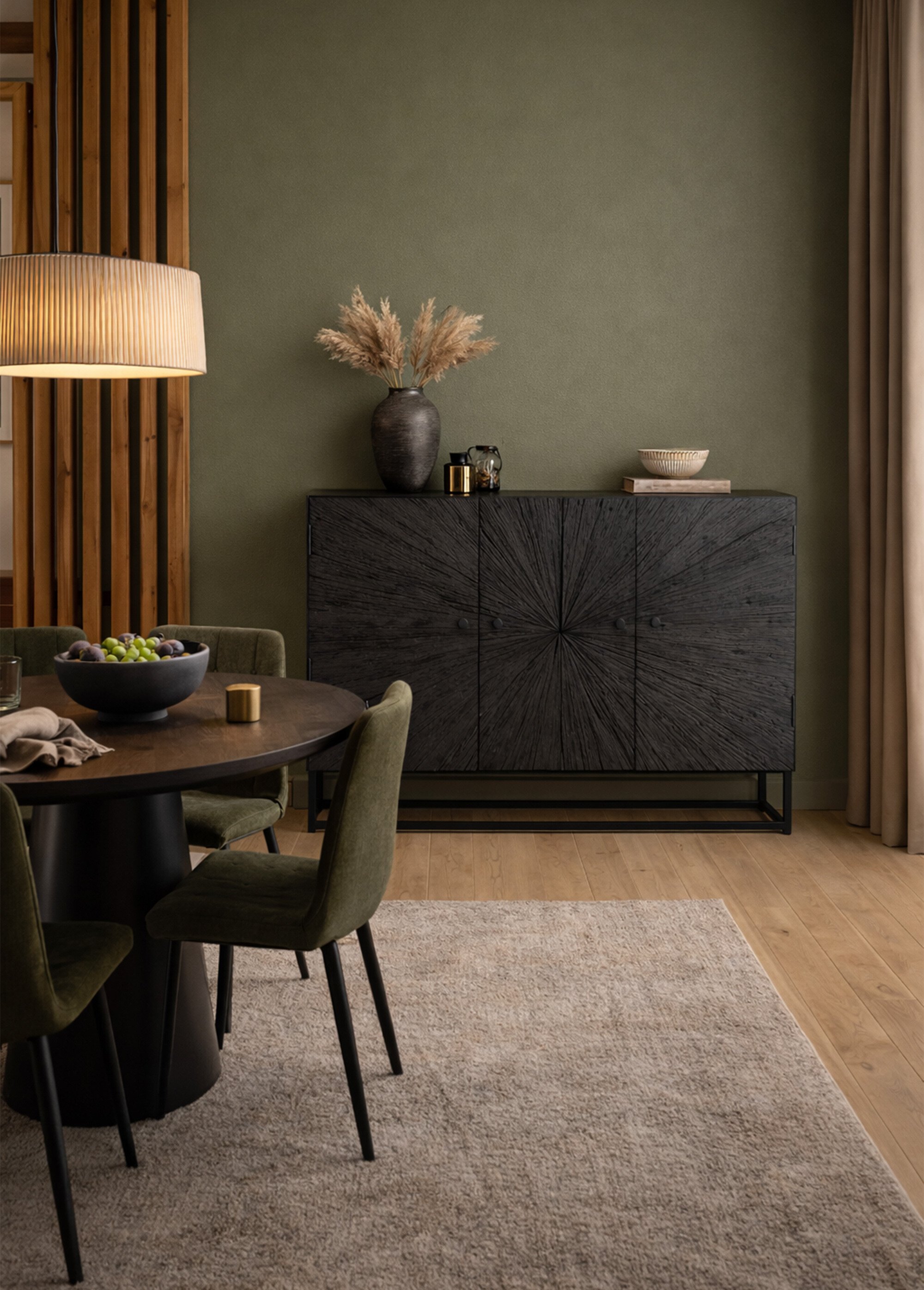 Buffet teck façade décor perspective NOIR JP-37756 SI1