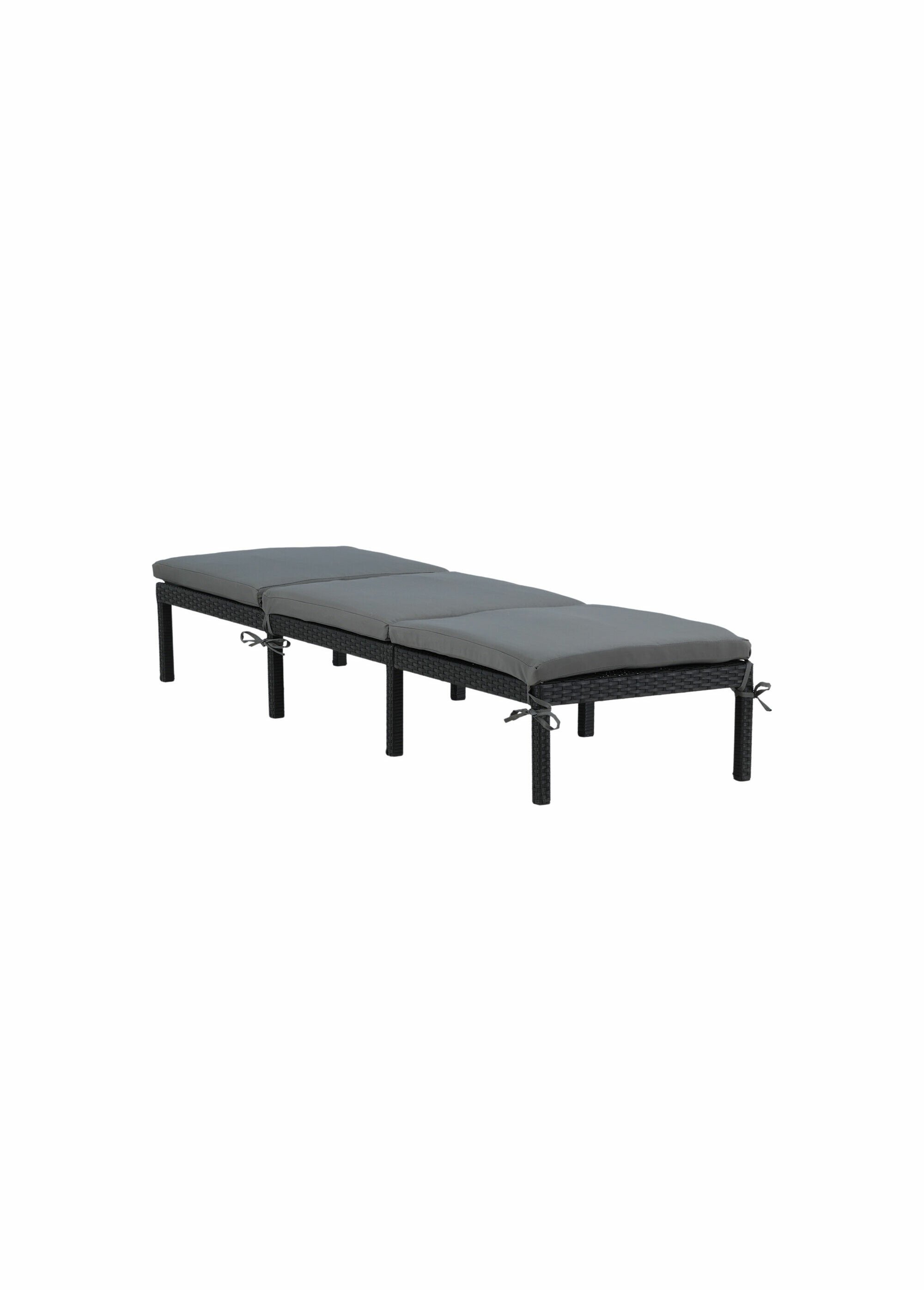 Chaise longue résine tressée + coussin NOIR VEN-1006-001 DE1