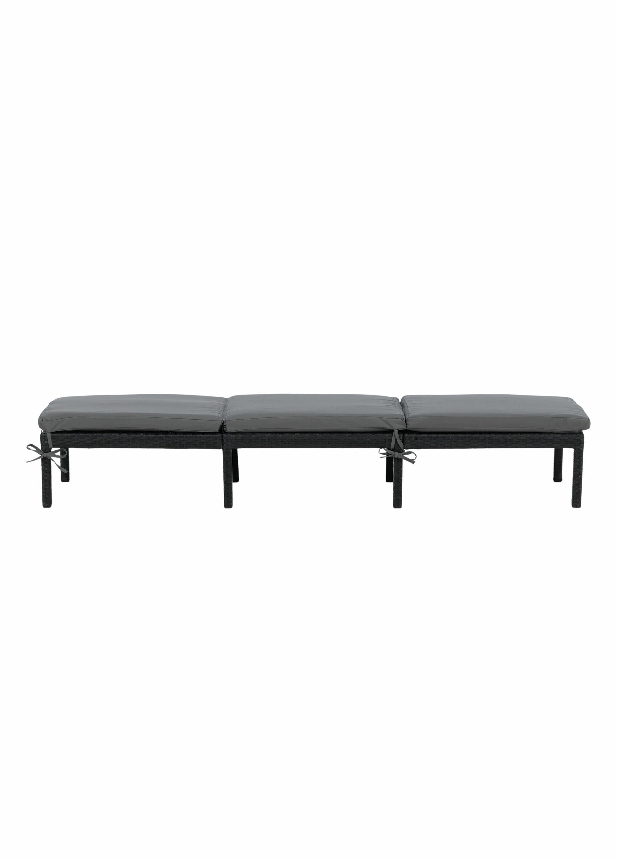 Chaise longue résine tressée + coussin NOIR VEN-1006-001 DE2