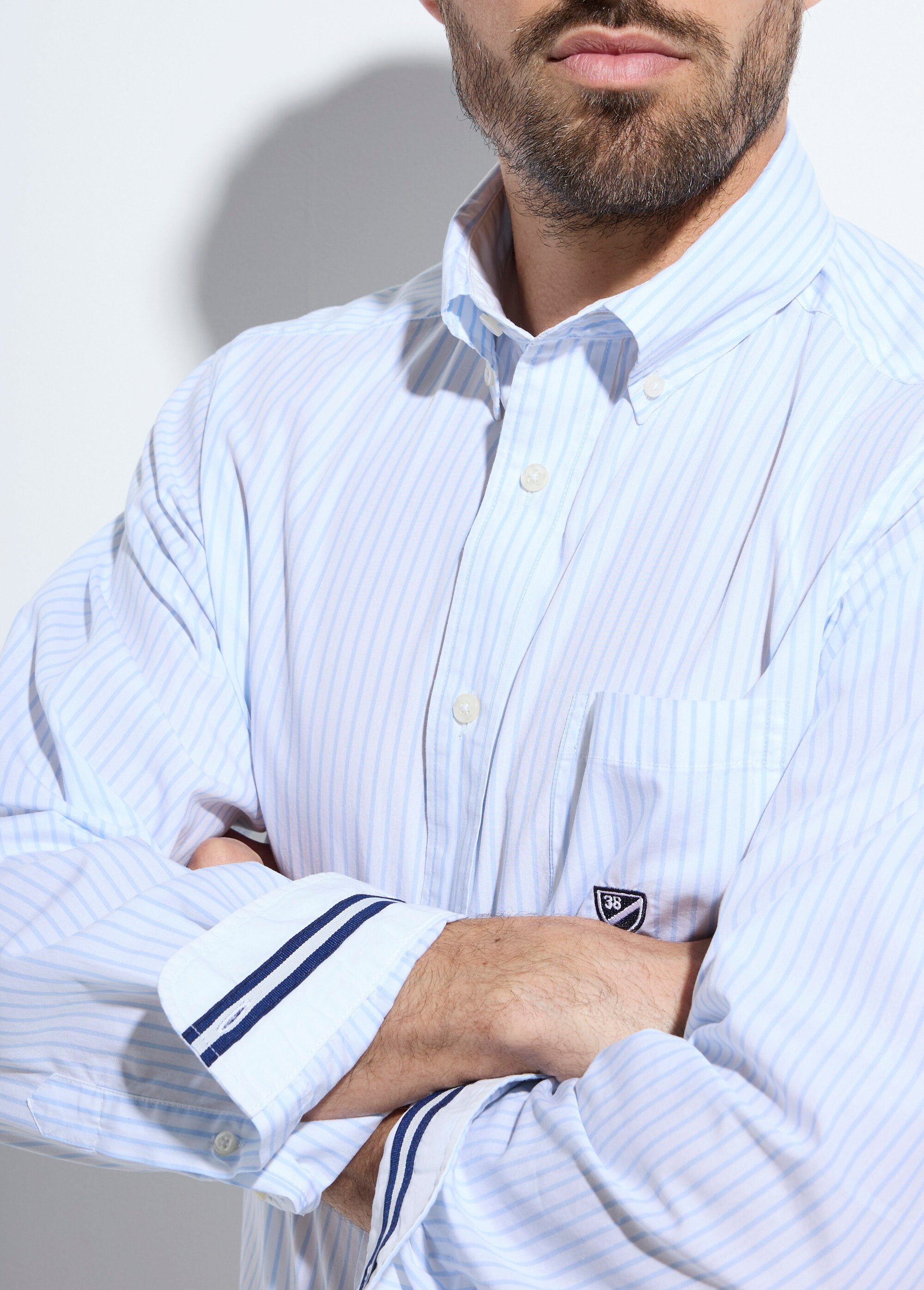 Chemise chic coton à rayures
