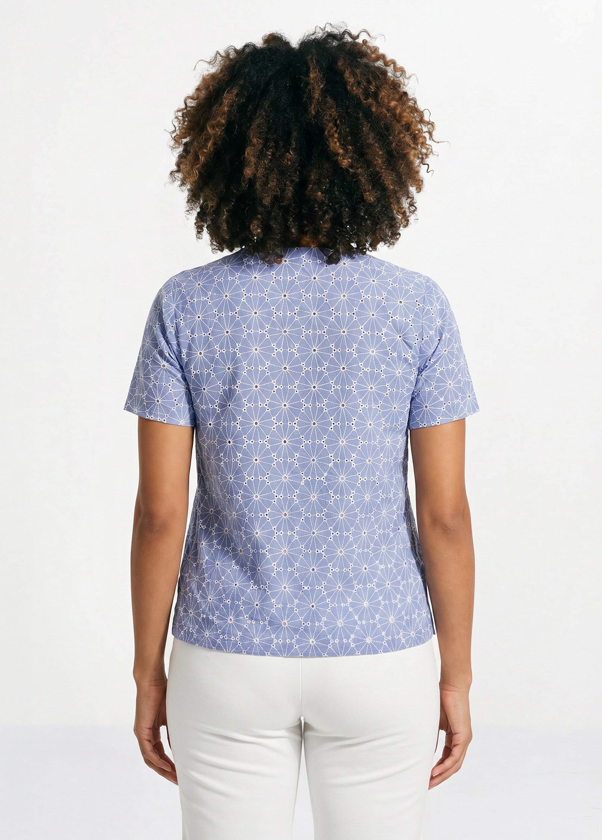 Chemisier long col V brodé Femme Bleu COCOTIER DO1