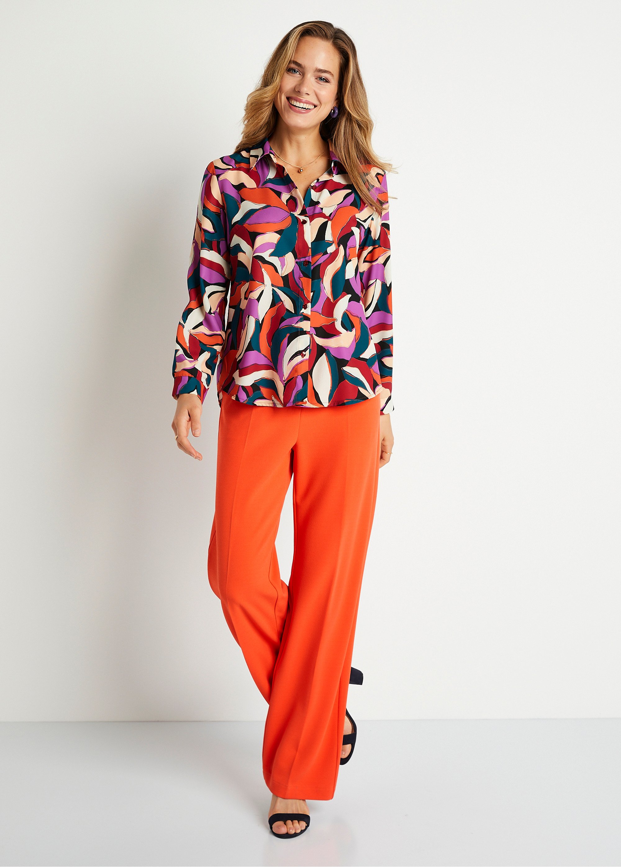 Chemise manches longues multicolore femme | Bréal