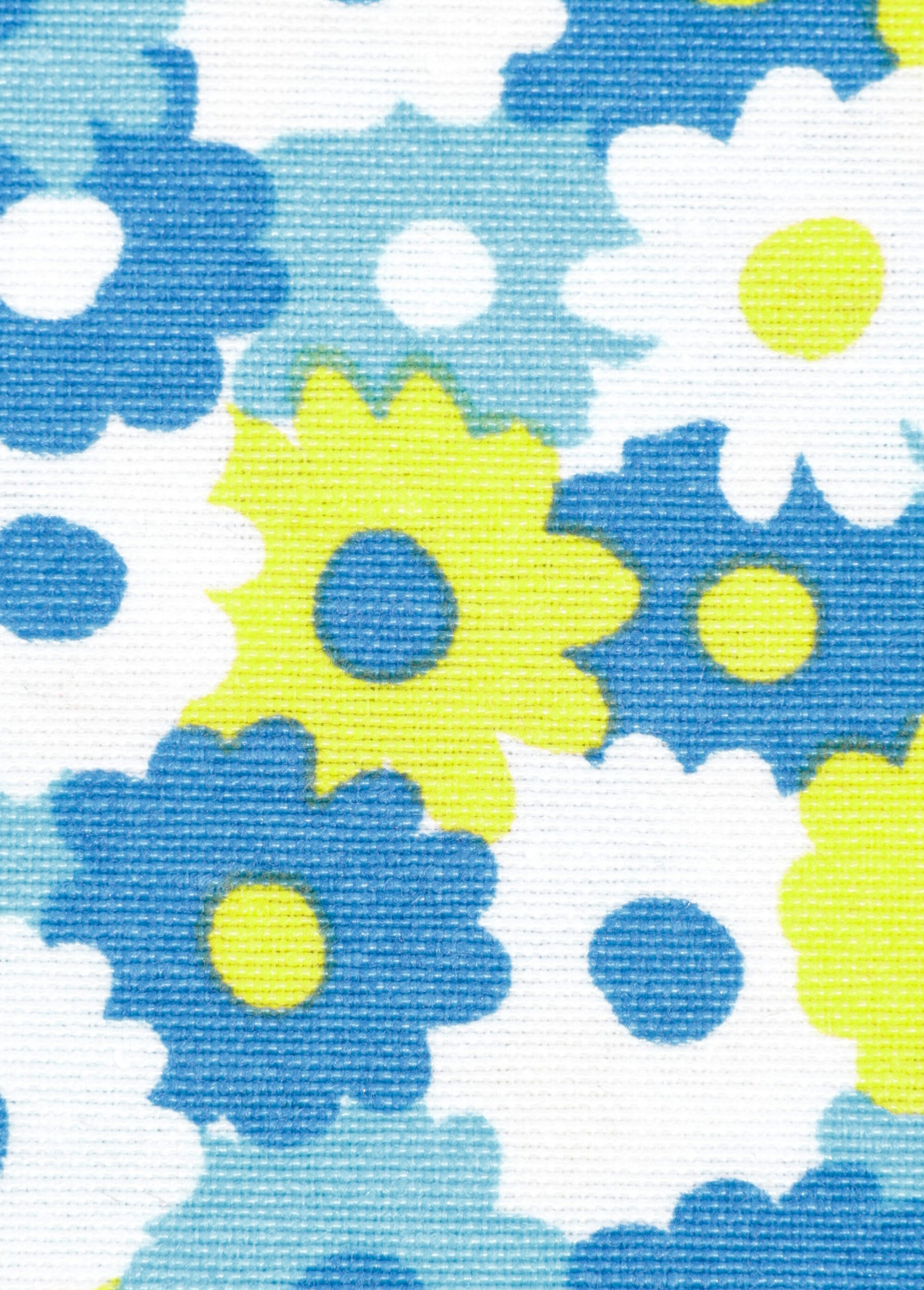 Coupon tissu déco Flower B1, 2x1,4m BLEU COT149882 DE2