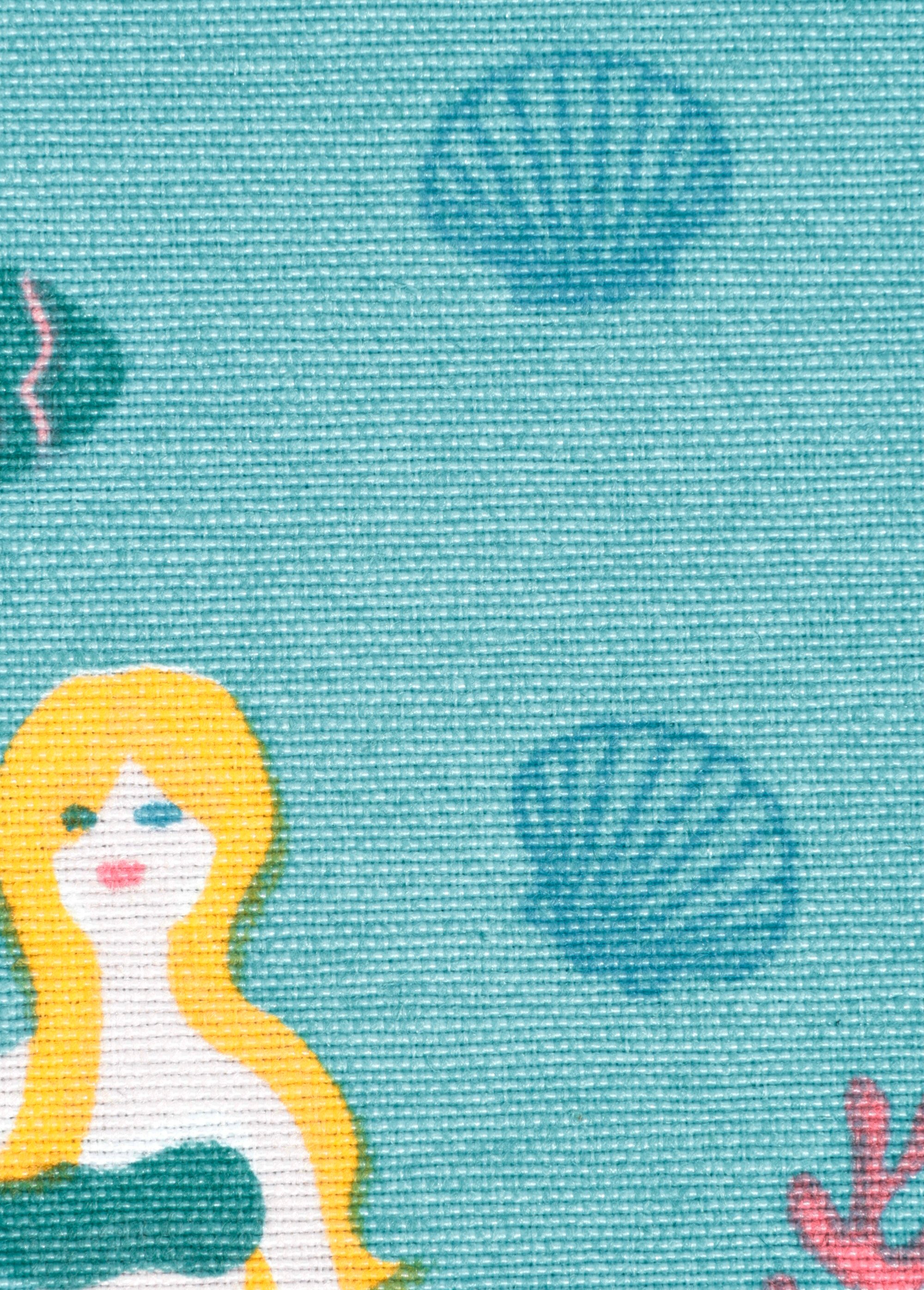 Coupon tissu déco sirènes, 3x1,4m BLEU COT149855 DE2