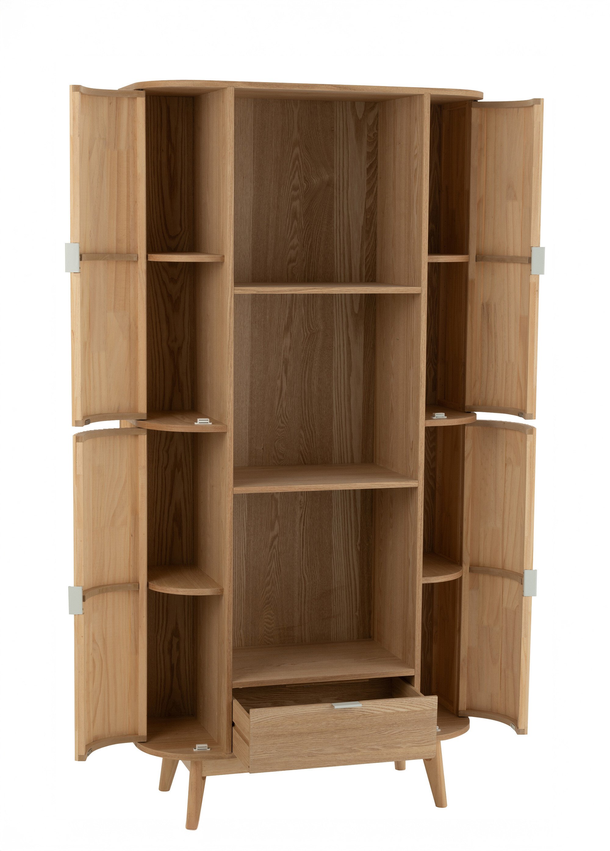 Etagère haute pin, avec portes arrondies