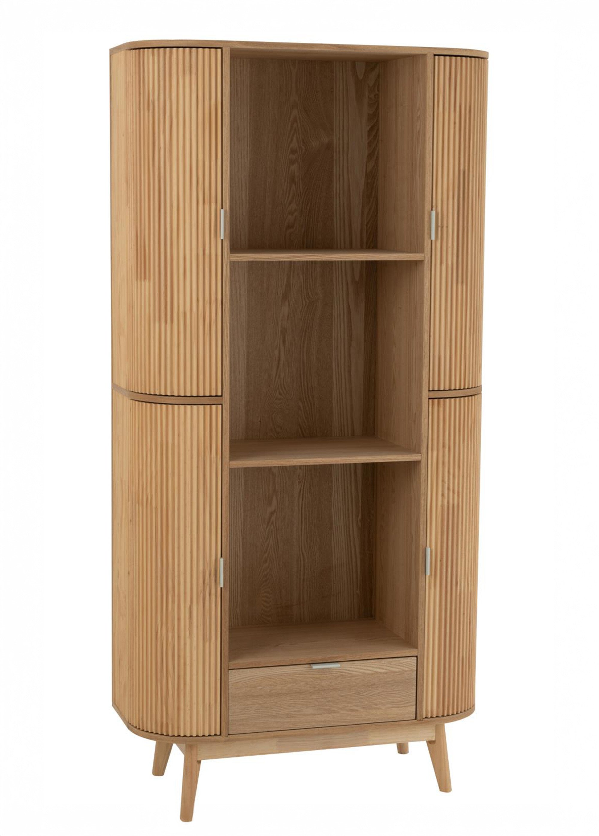 Etagère haute pin, avec portes arrondies