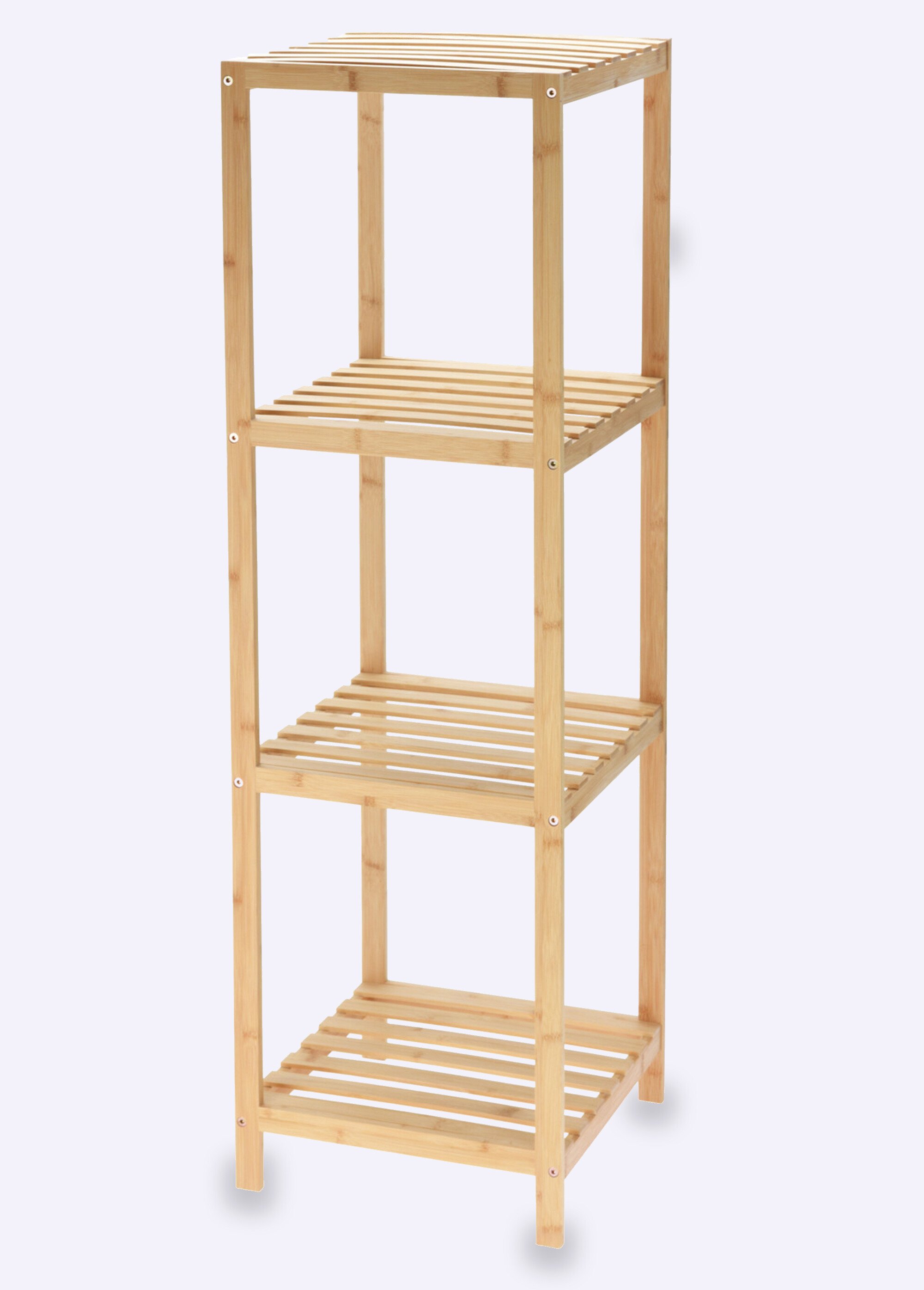 Etagère lattes de bois, 4 niveaux