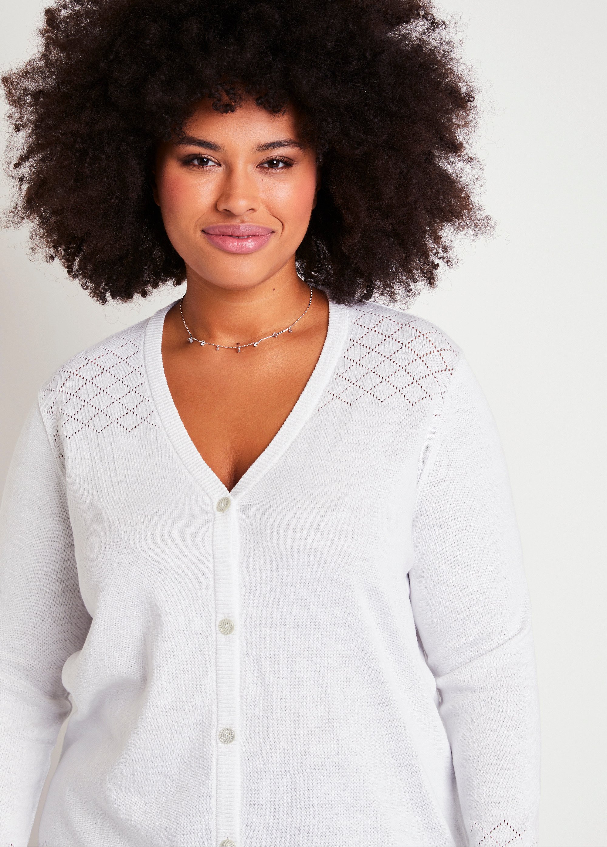 Gilet fin boutonné ajouré