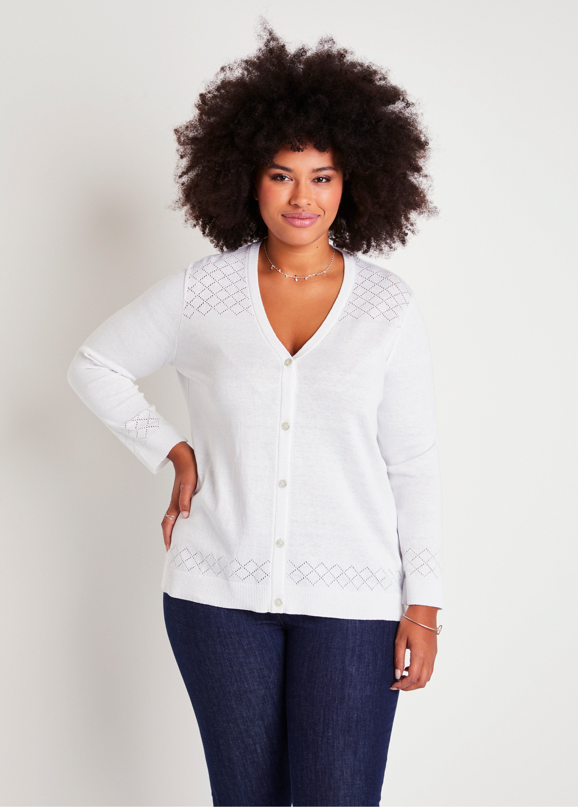 Gilet fin boutonné ajouré