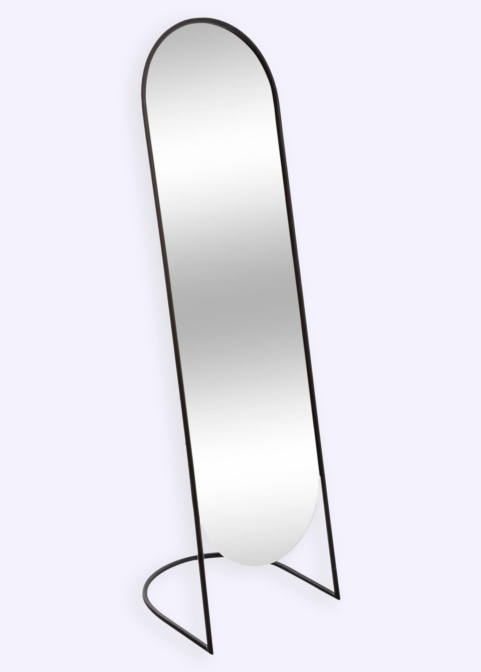 Grand miroir acier sur pied style psyché Gris JJA-169353 FA1