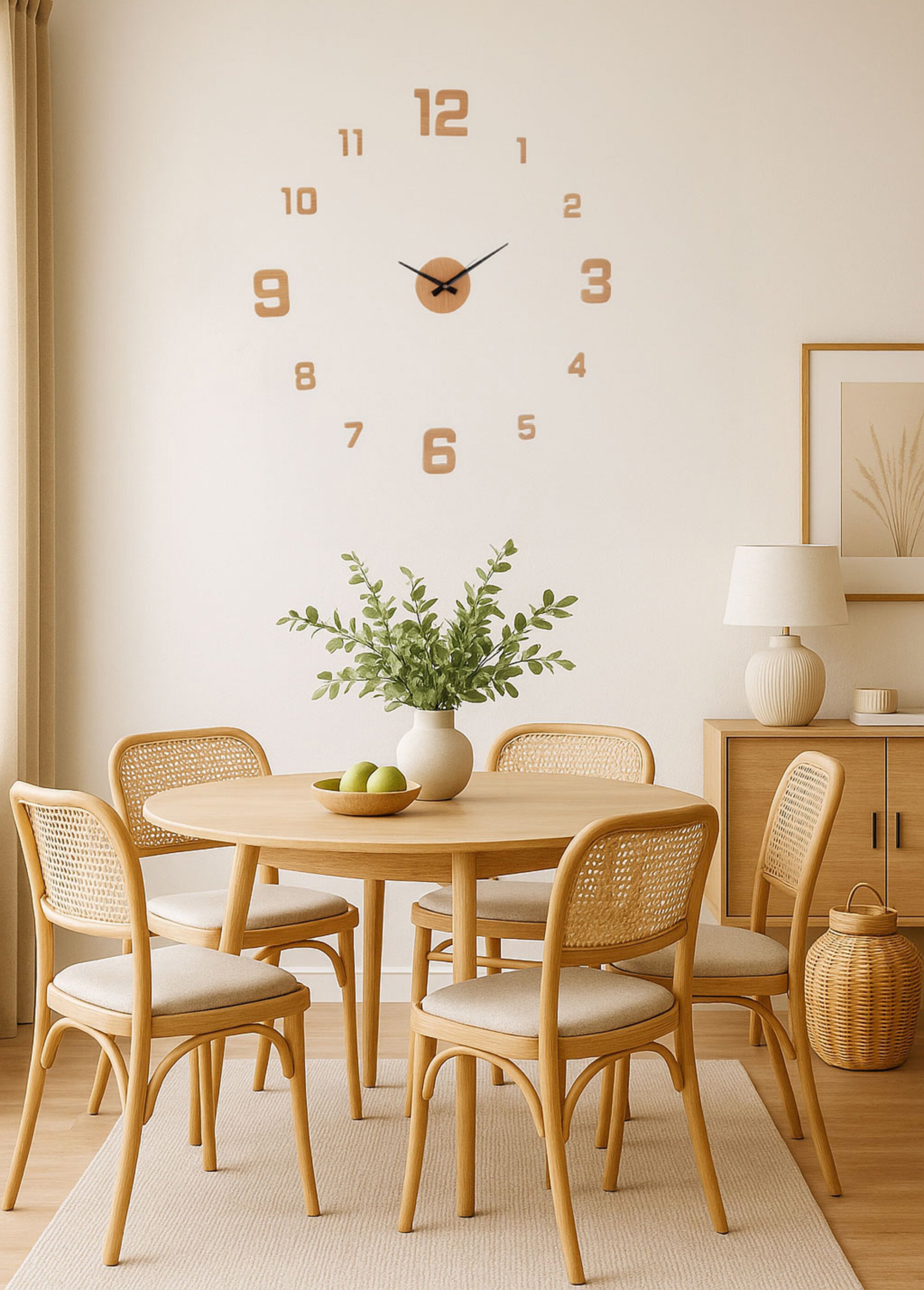 Maxi horloge murale en bois, à installer Beige KP-KL9000010 SF1