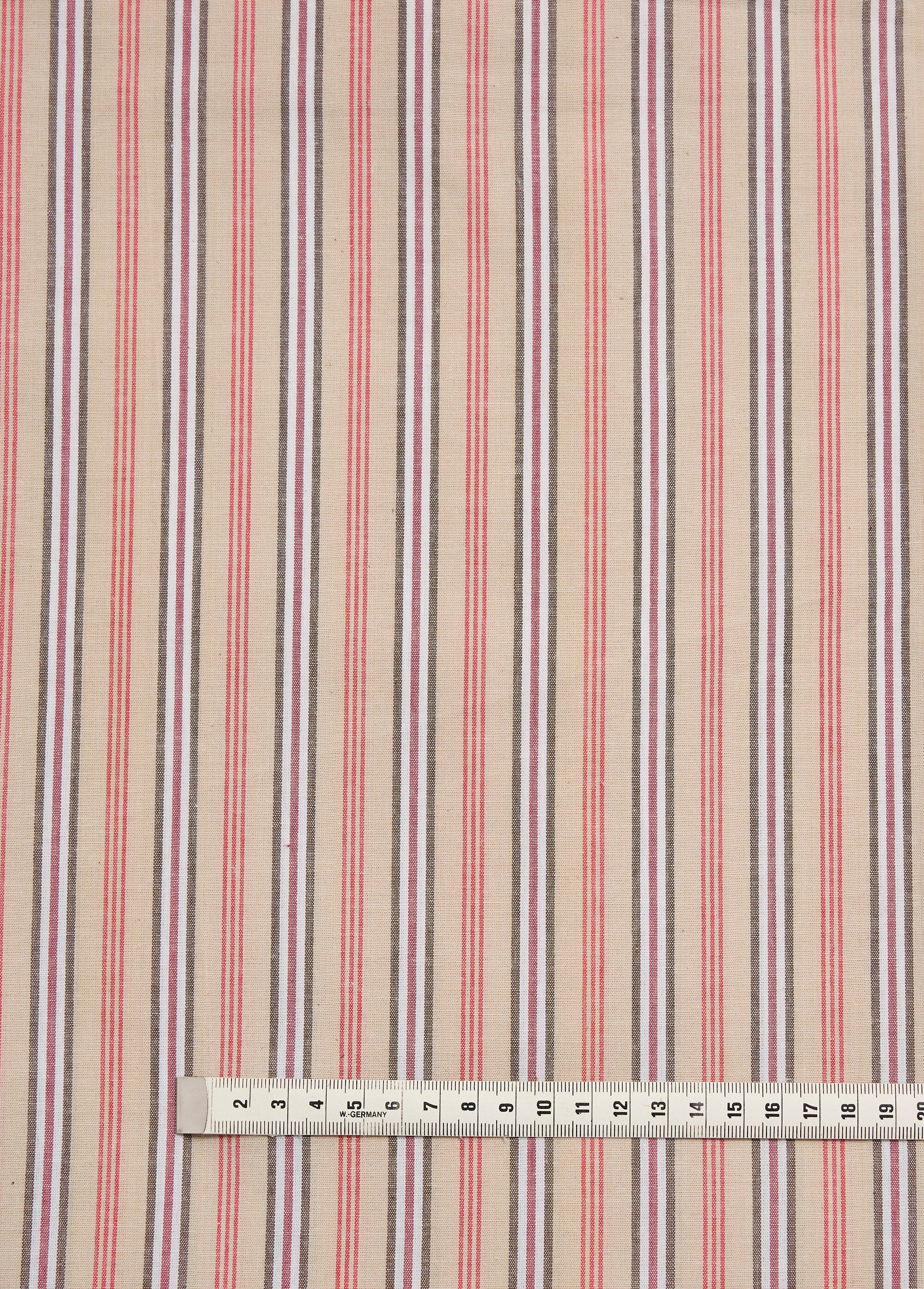 Coupon tissu coton rayures chic, Hendaye