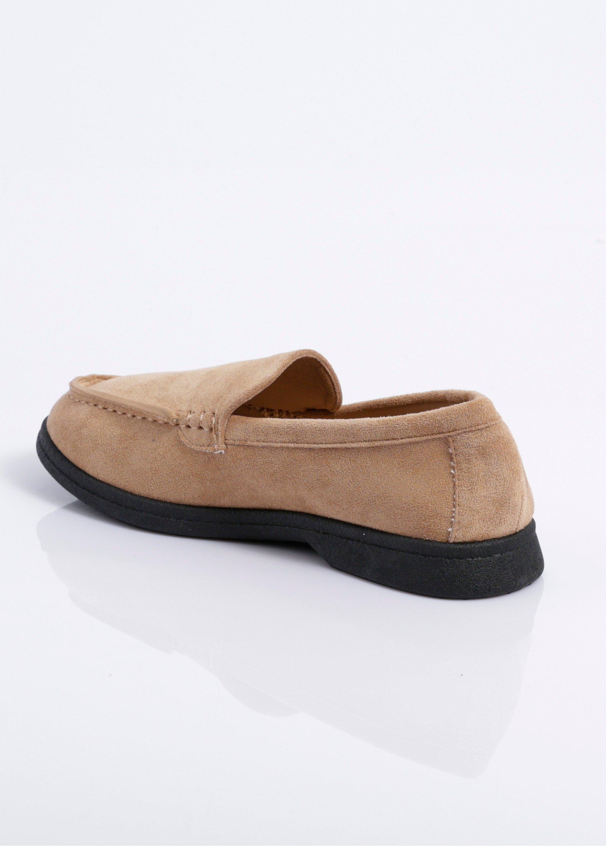 Mocassins plats essentiels en suédine Femme Beige JOIH8-583 DO1