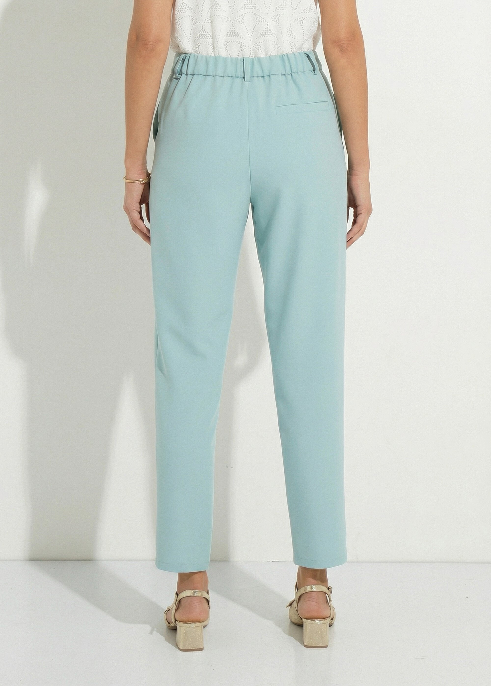 Pantalon droit tailleur fluide taille élastiquée