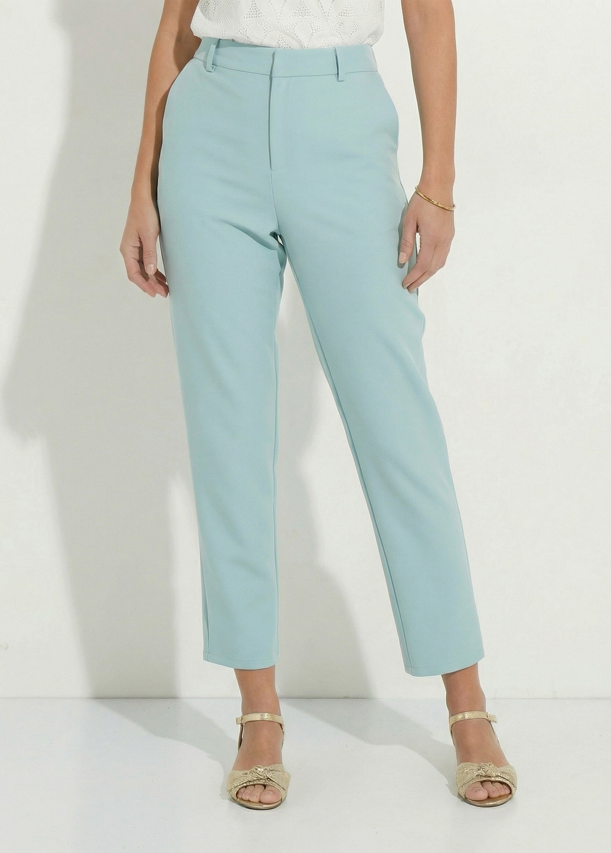 Pantalon droit tailleur fluide taille élastiquée Femme OPALINE NILO FA1
