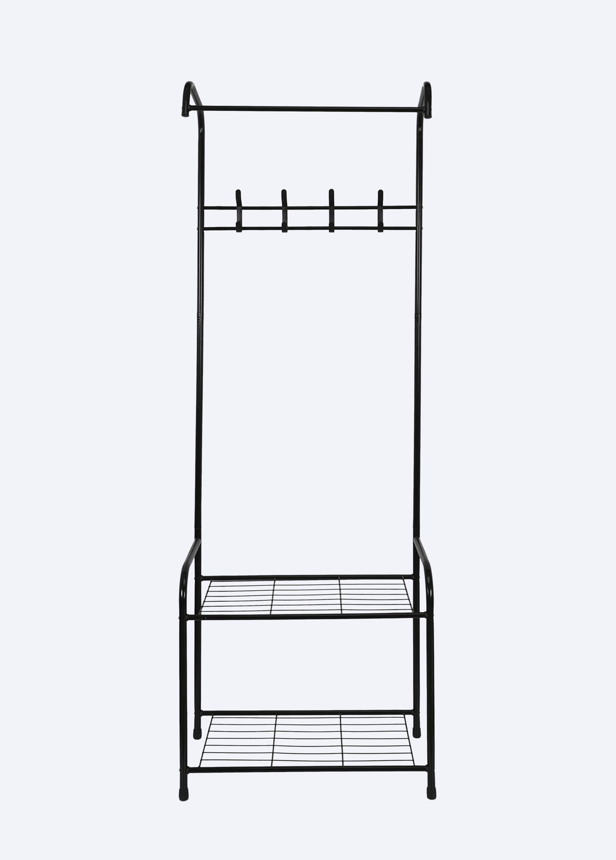 Penderie d'entrée métal, avec étagères