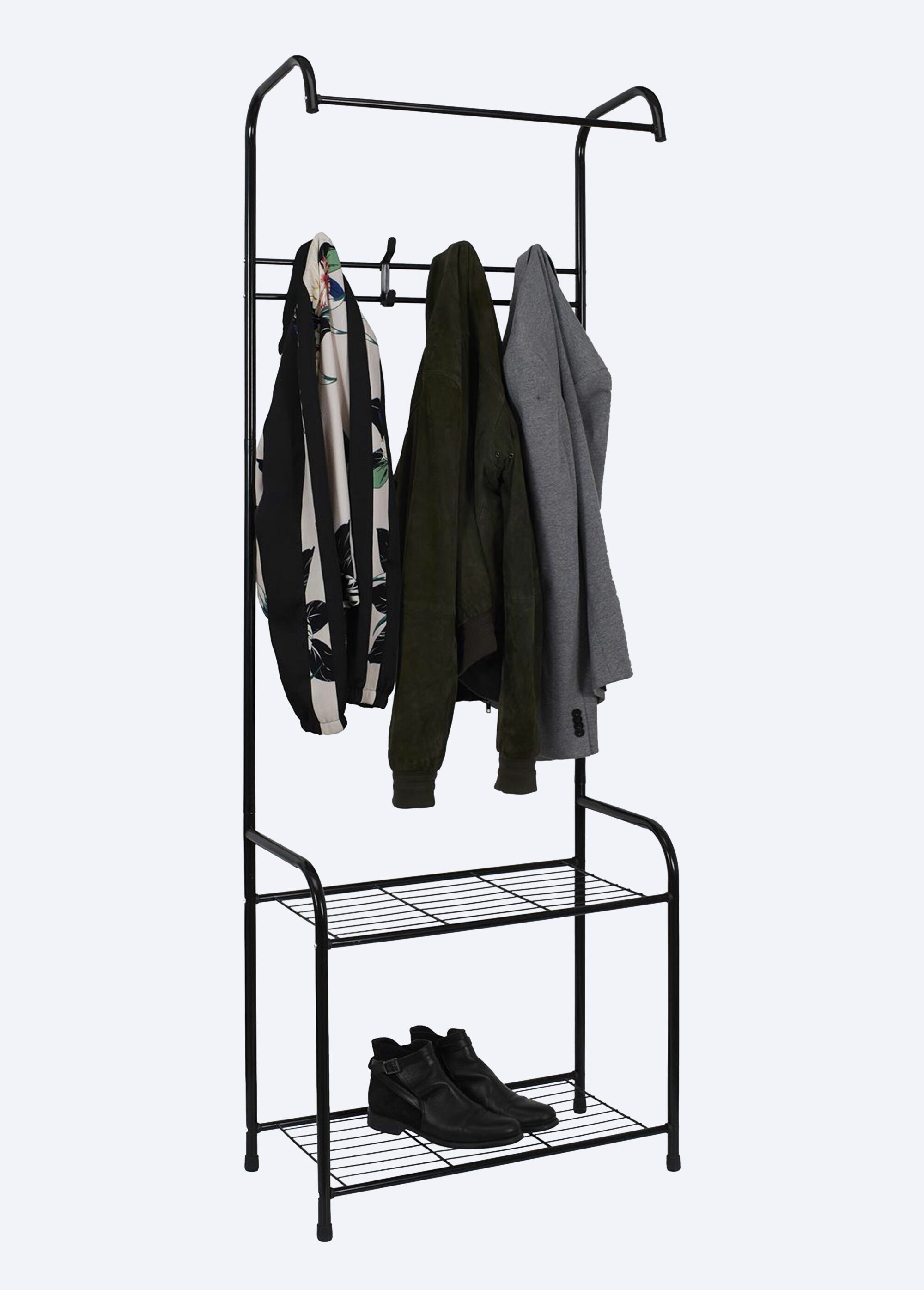 Penderie d'entrée métal, avec étagères NOIR CMP-RG6381 DE2