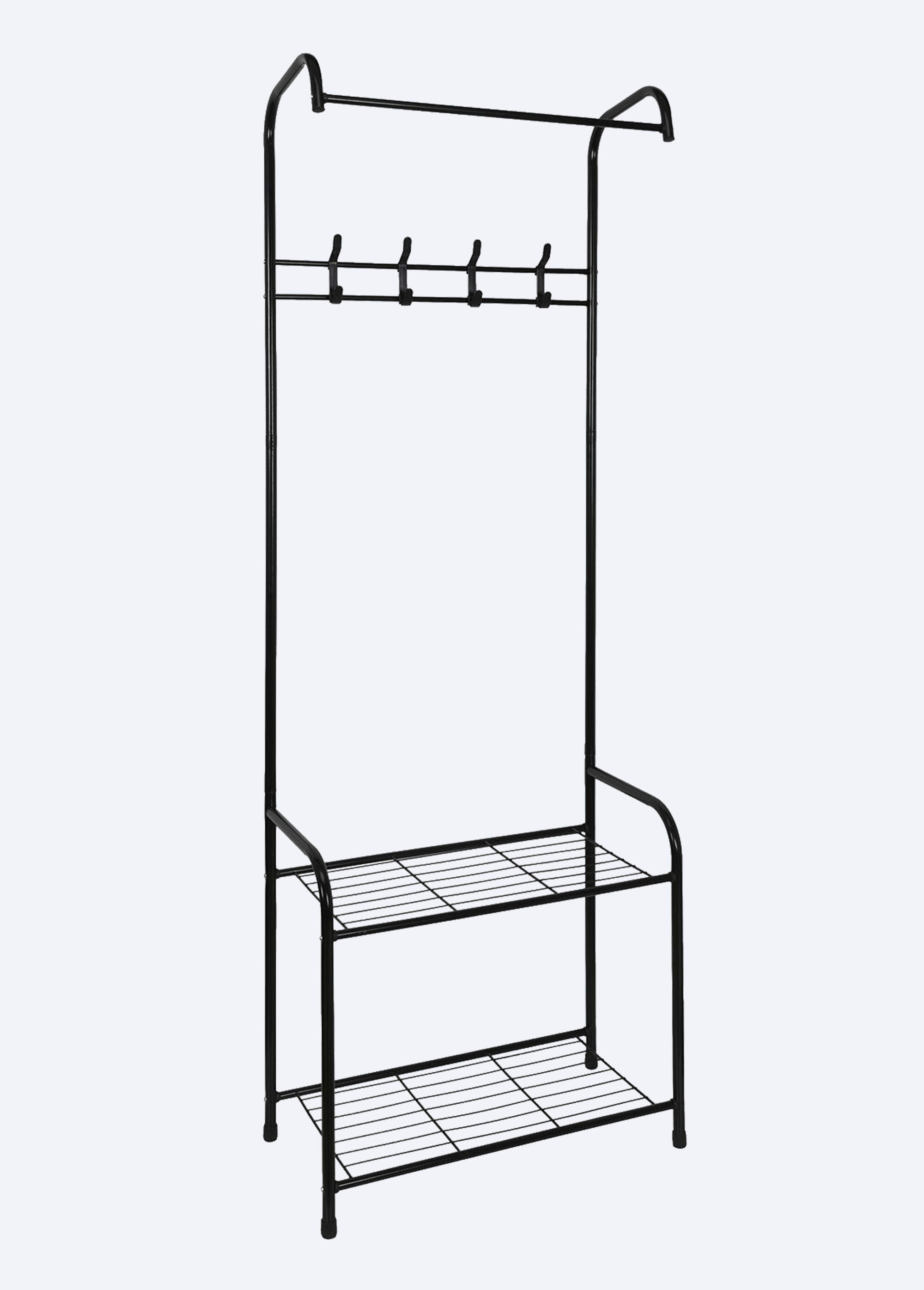 Penderie d'entrée métal, avec étagères NOIR CMP-RG6381 FA1