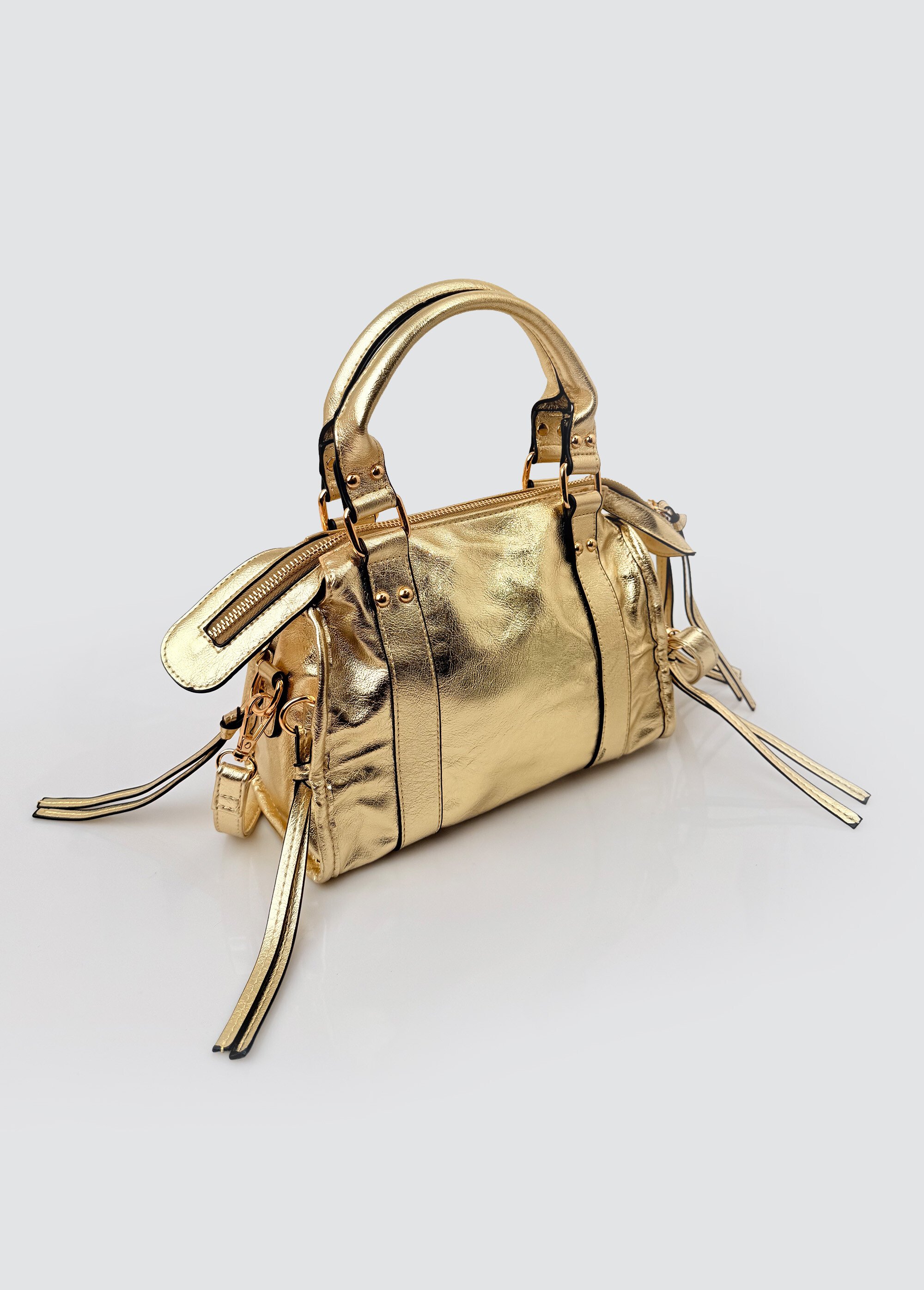 Petit sac à main métallisé tendance Femme Doré BAG-M-340 DE1