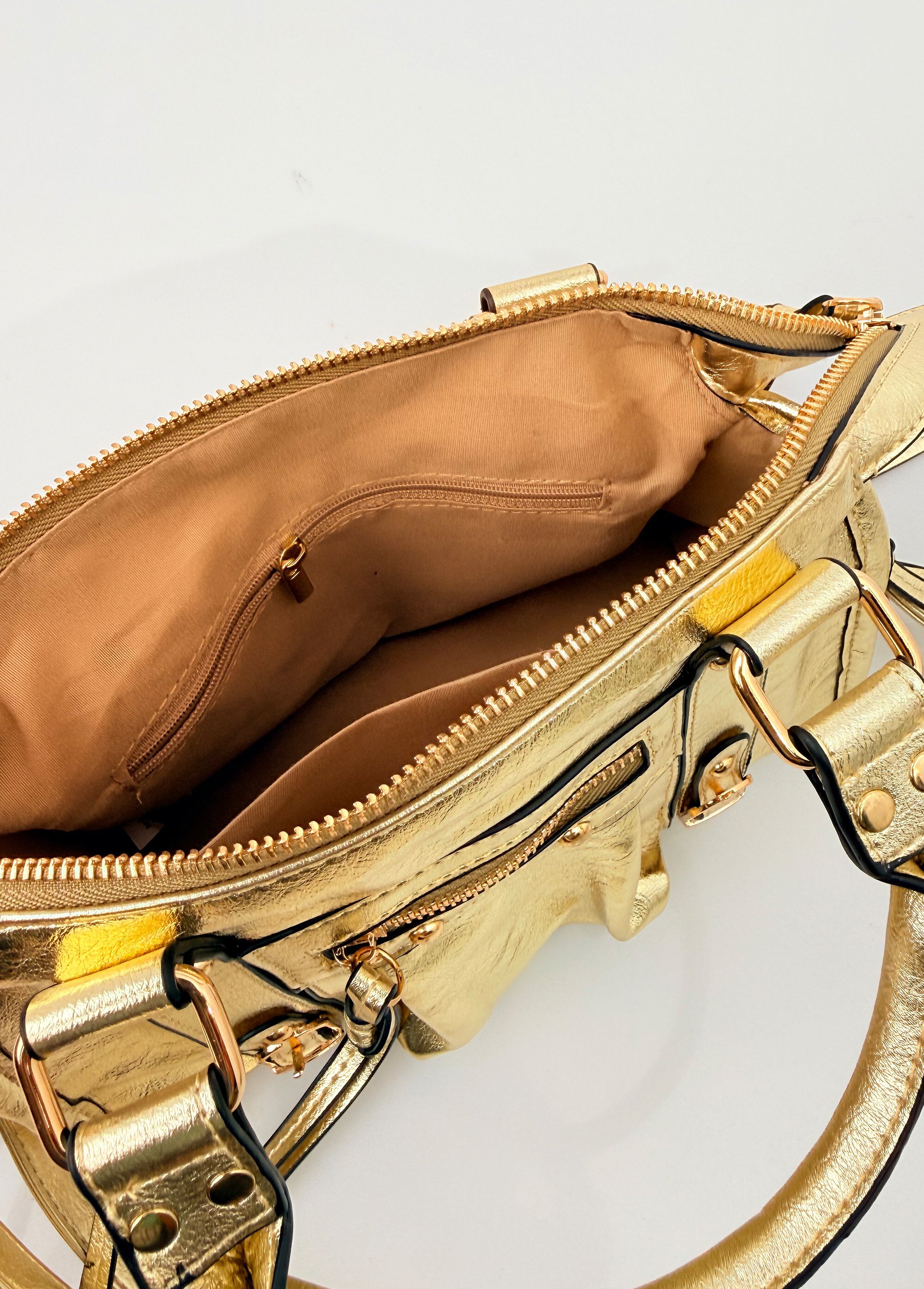 Petit sac à main métallisé tendance Femme Doré BAG-M-340 DE2