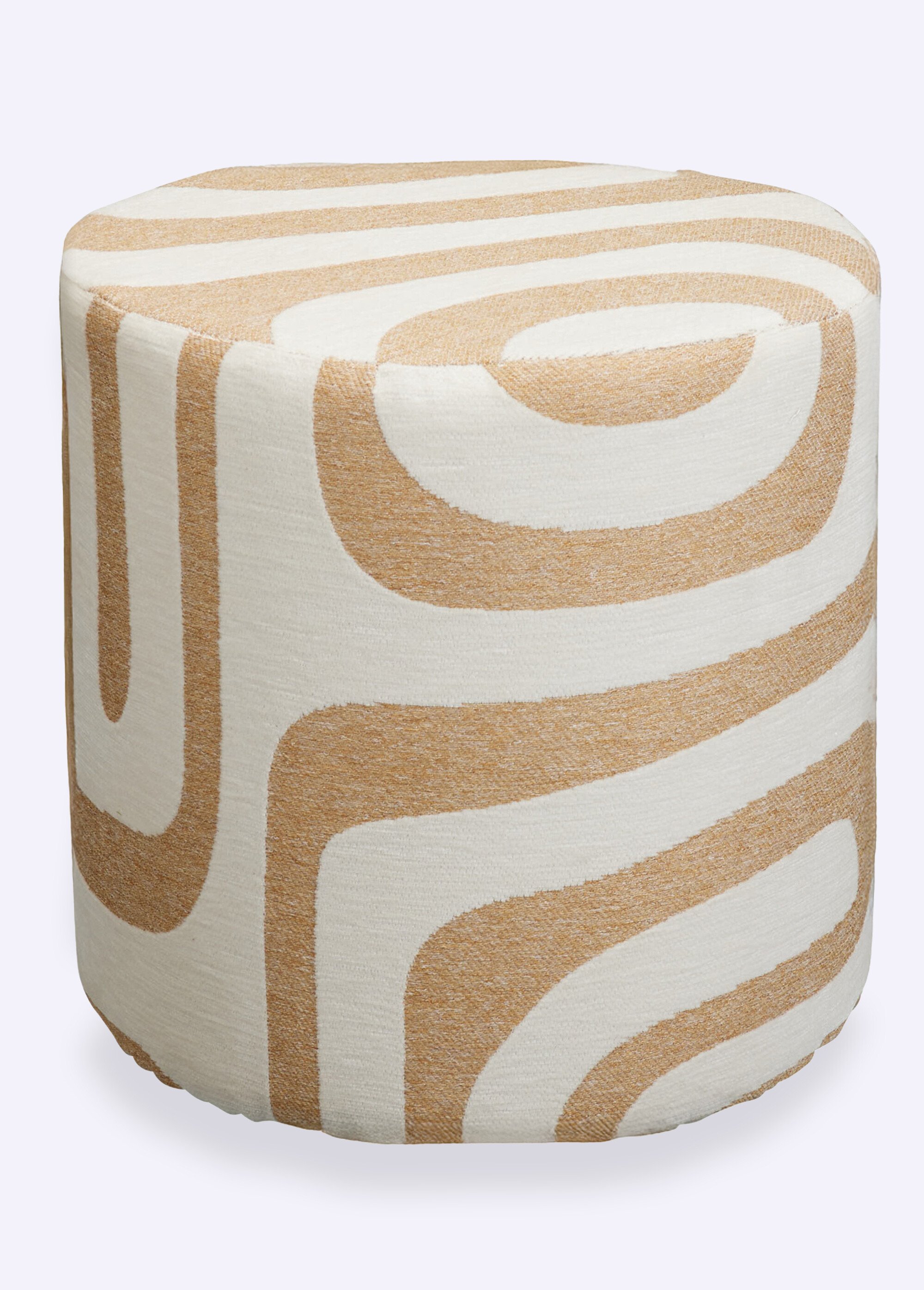 Pouf bicolore avec tissu à effet BEIGE KP-HZ1260190 FA1