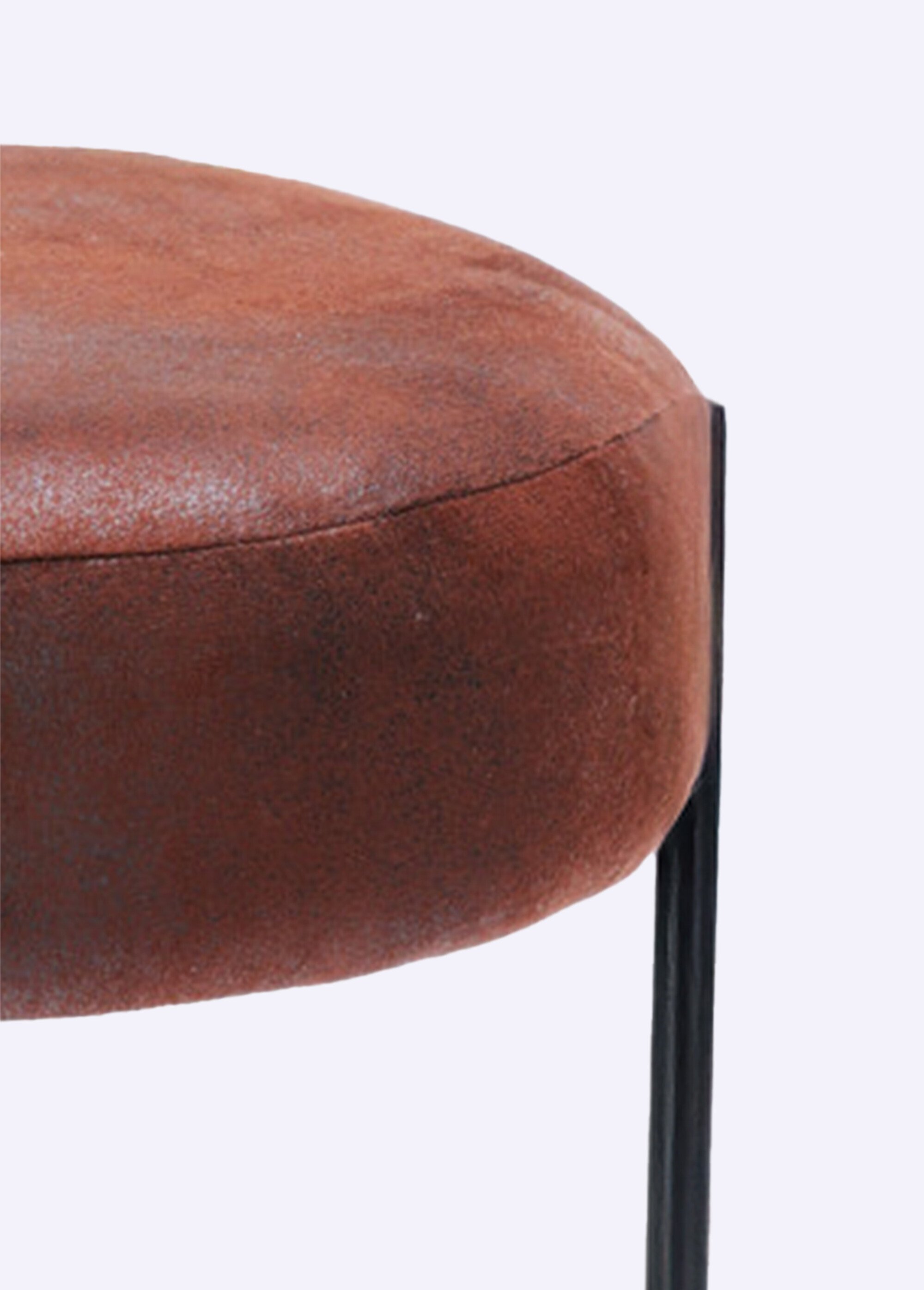 Pouf métal forme tabouret, avec coussin MARRON KP-KR8000130 DE1