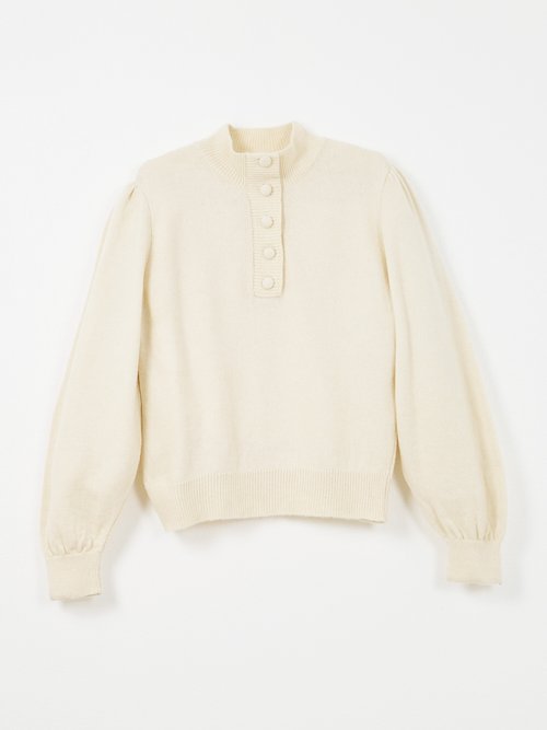 Pull chaud col montant boutonné Femme Beige PAULIE AP1
