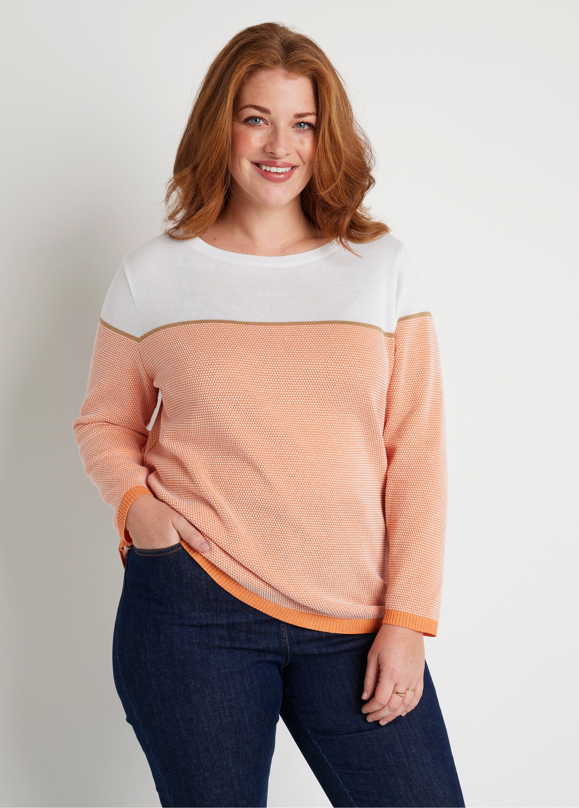 Pull fin col rond manches longues