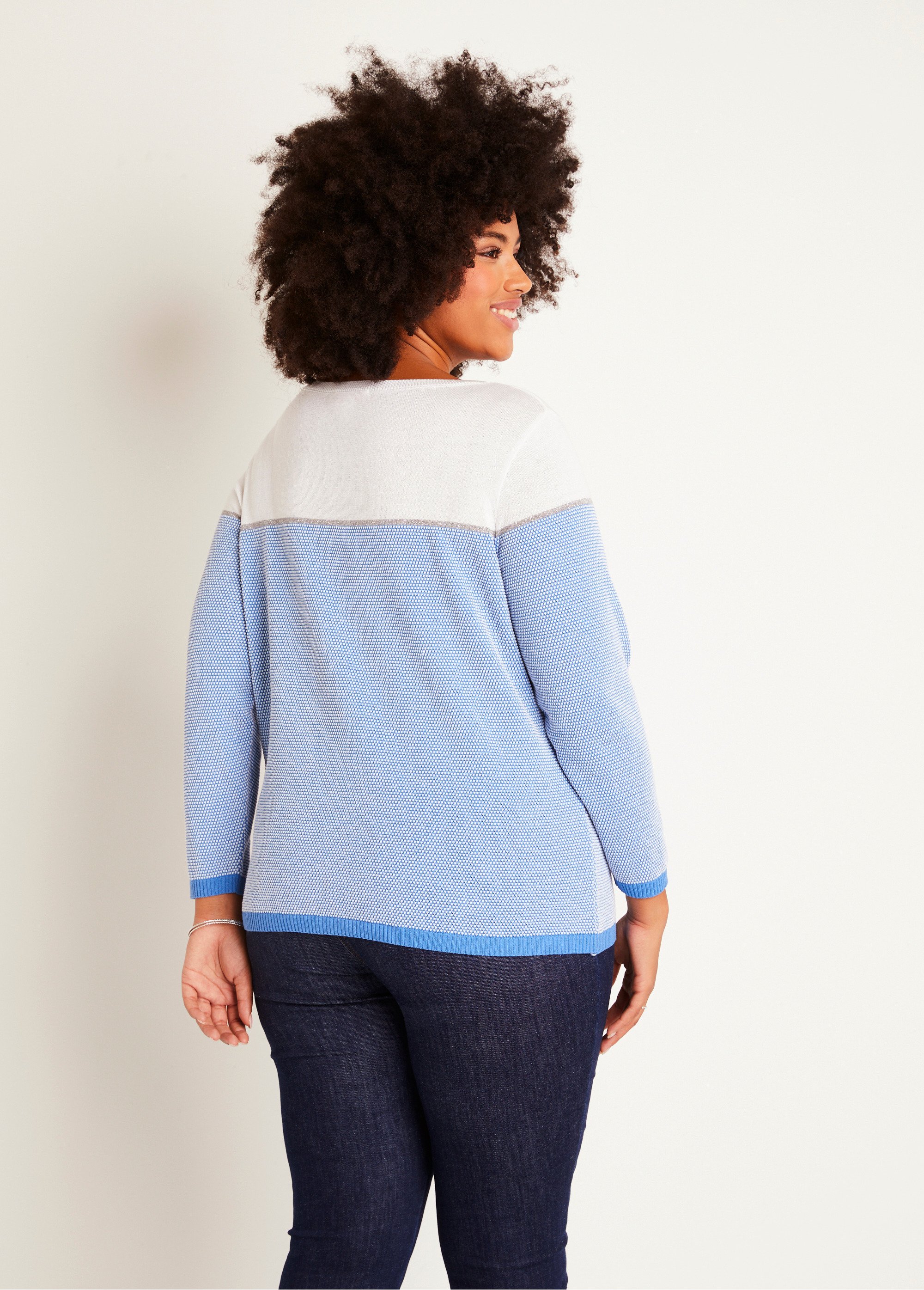 Pull fin col rond manches longues
