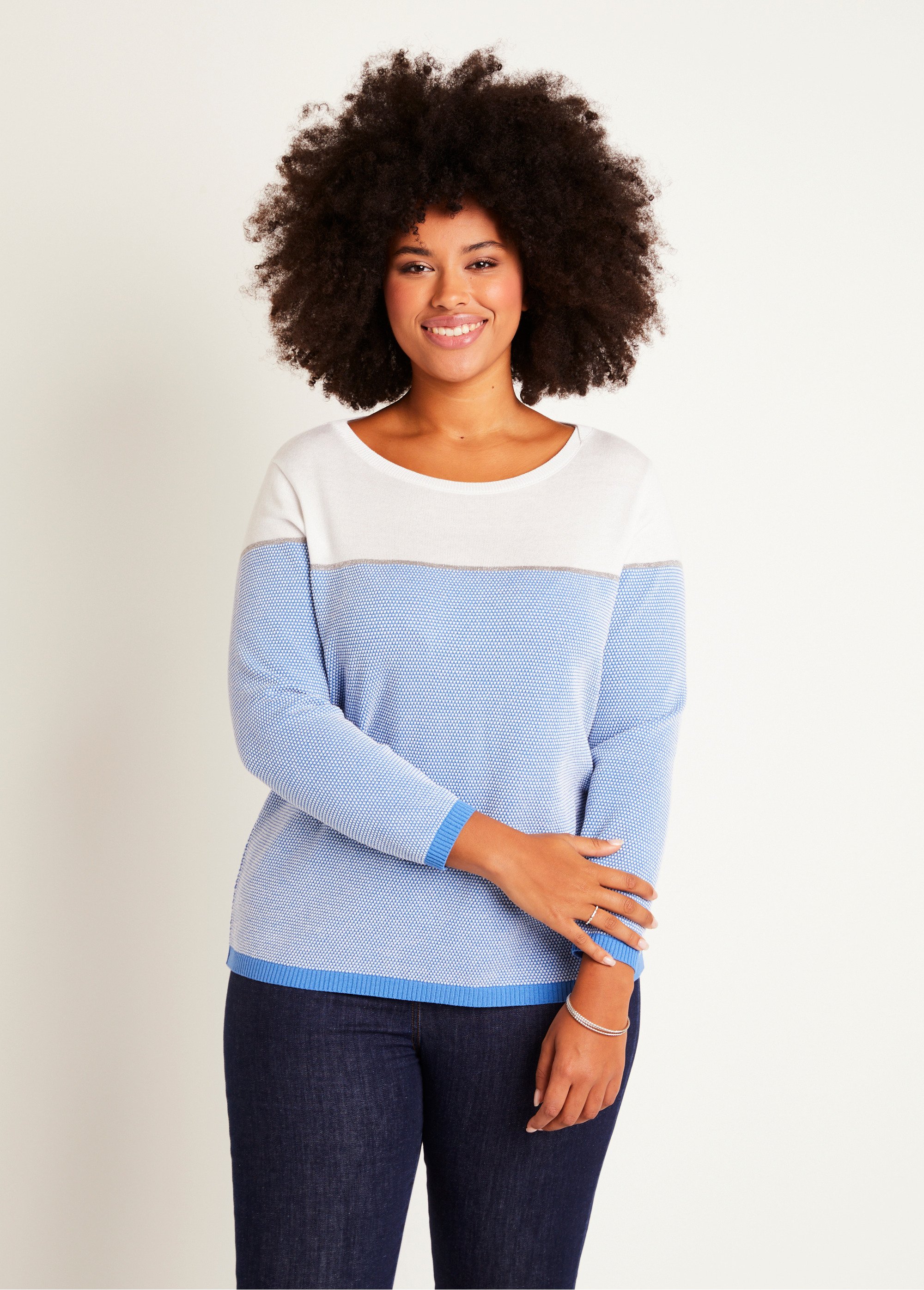 Pull fin col rond manches longues