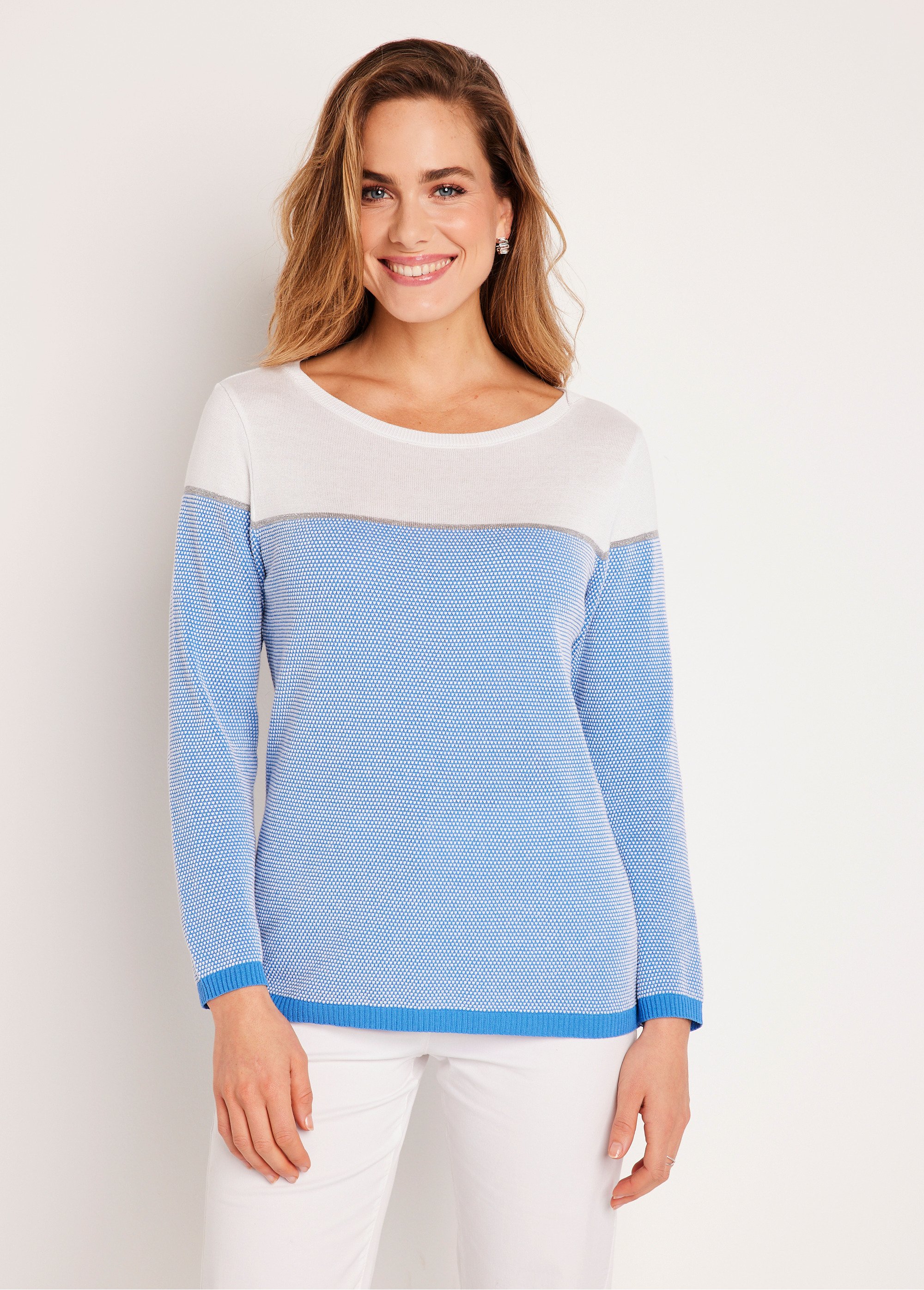 Pull fin col rond manches longues