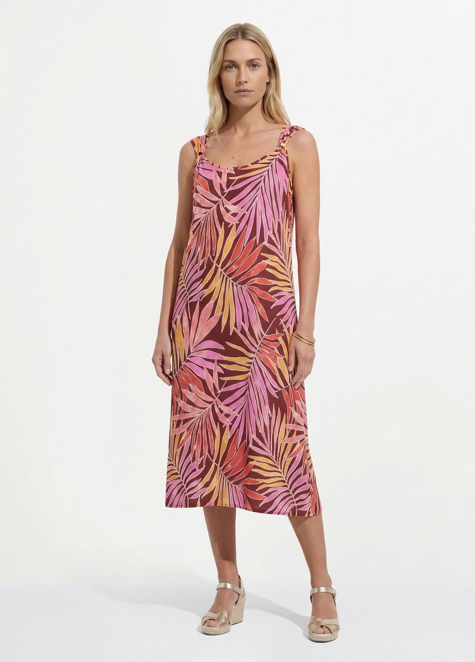 Robe longue sans manches bretelles bijou Femme MULTICOLORE EVRIAN FA1