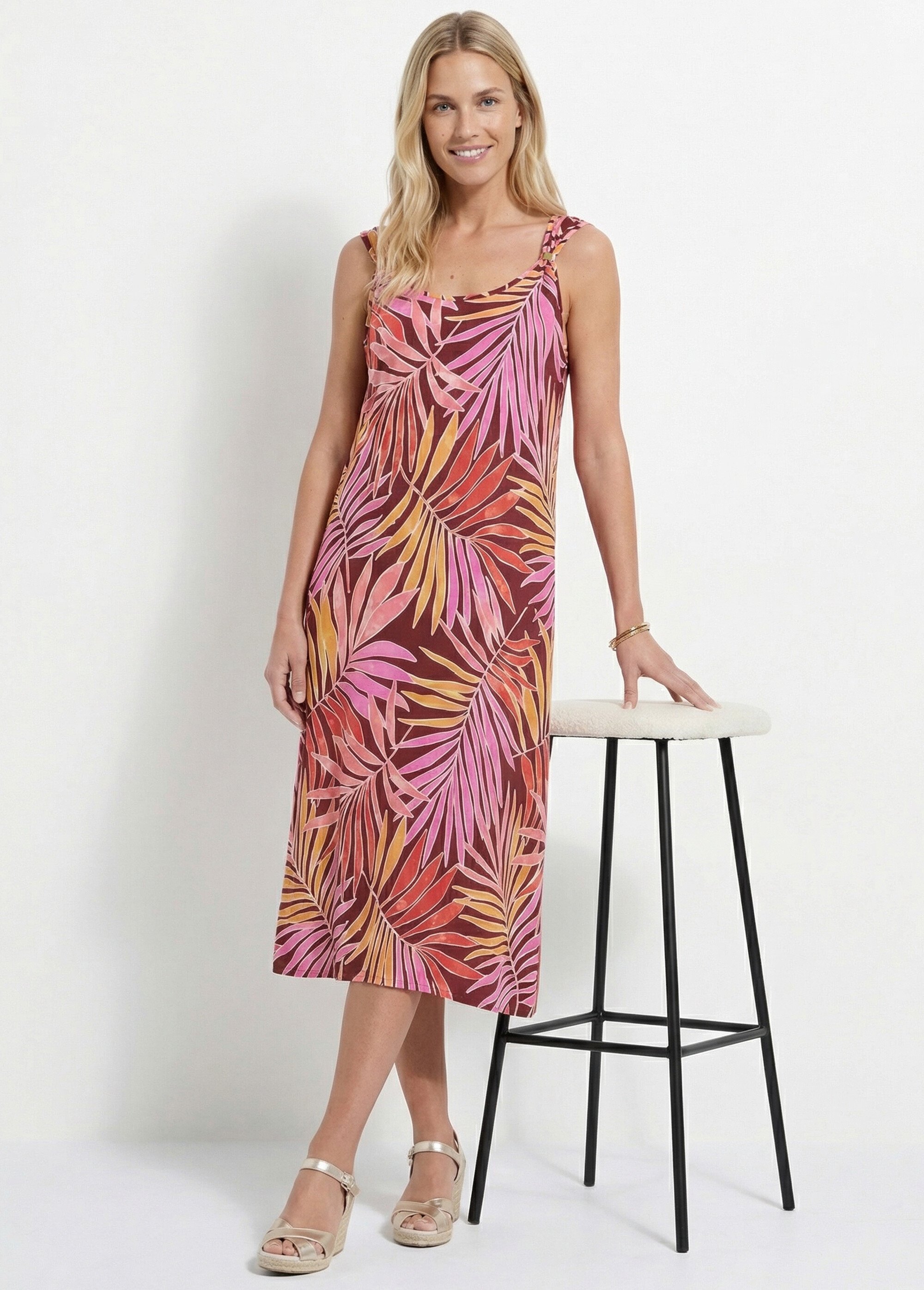 Robe longue sans manches bretelles bijou Femme MULTICOLORE EVRIAN MV1