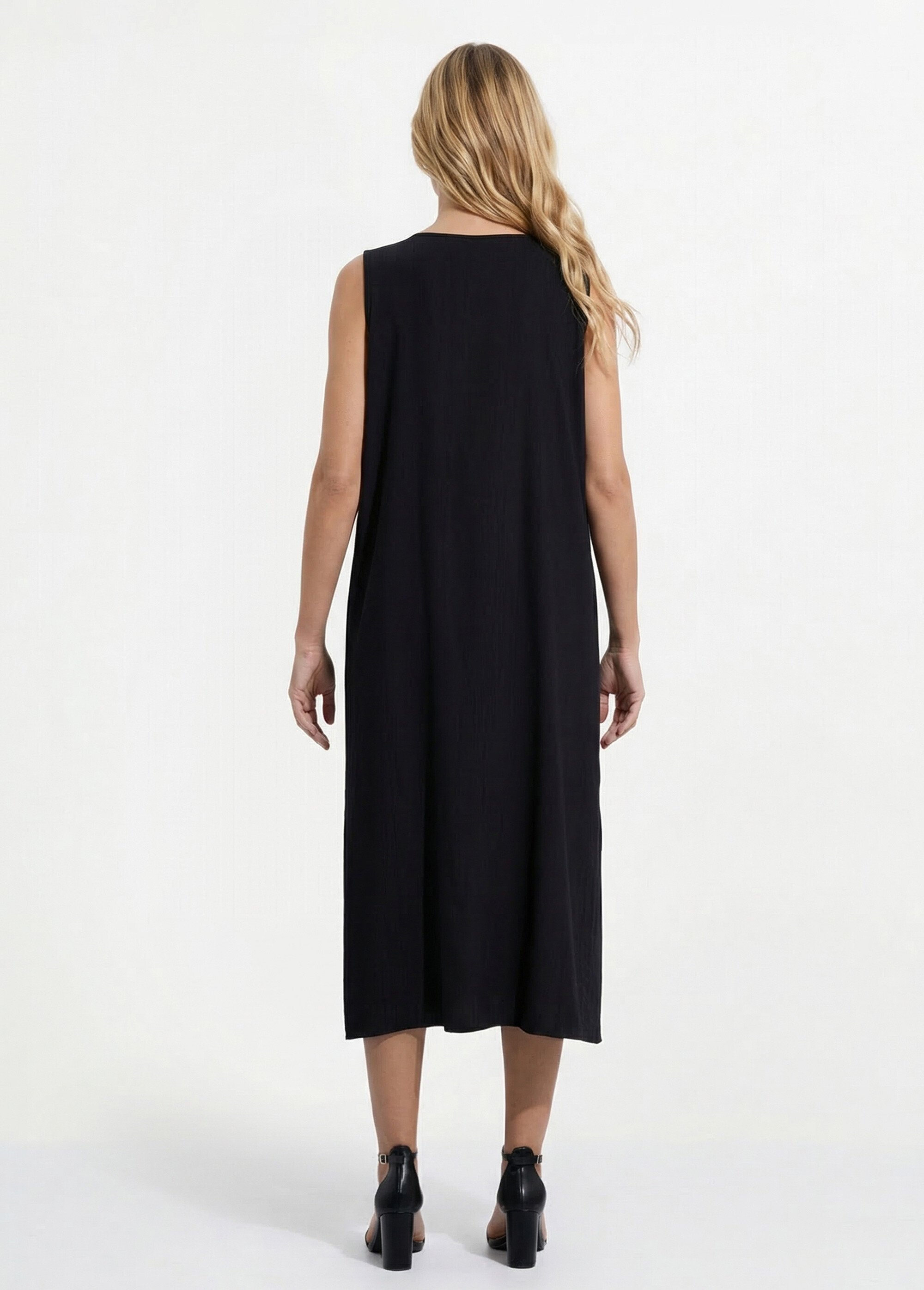 Robe longue sans manches bretelles bijou