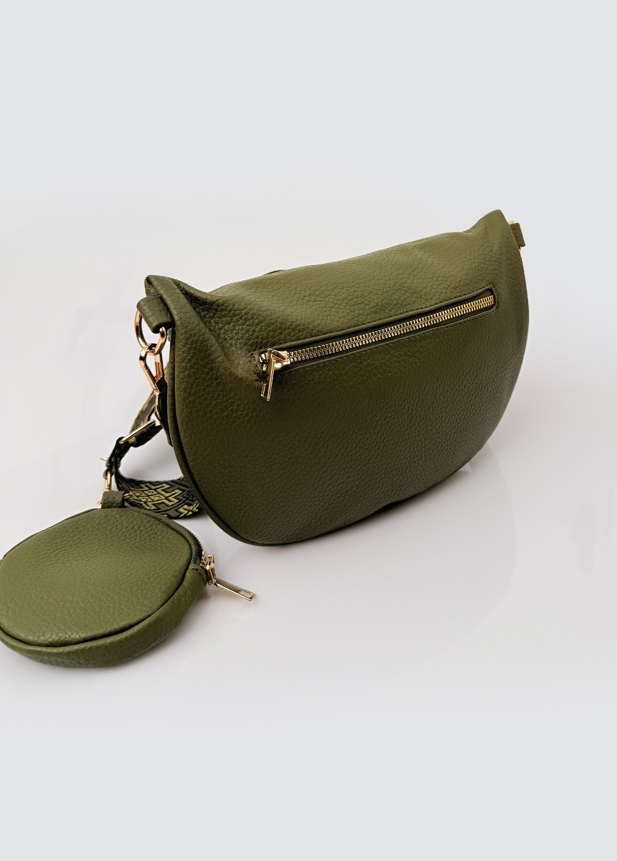 Sac banane fantaisie + porte-monnaie Femme Vert BAG-PM301 DE1
