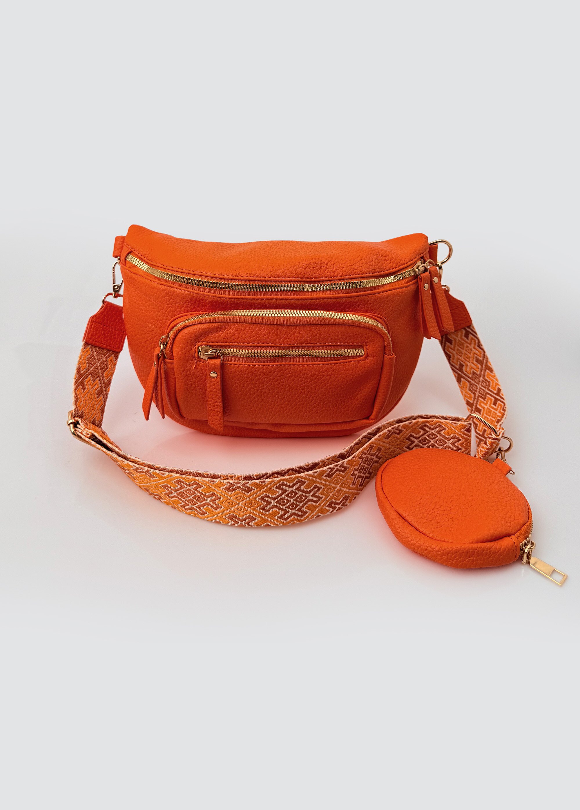 Sac banane fantaisie + porte-monnaie Femme Orange BAG-PM301 FA1