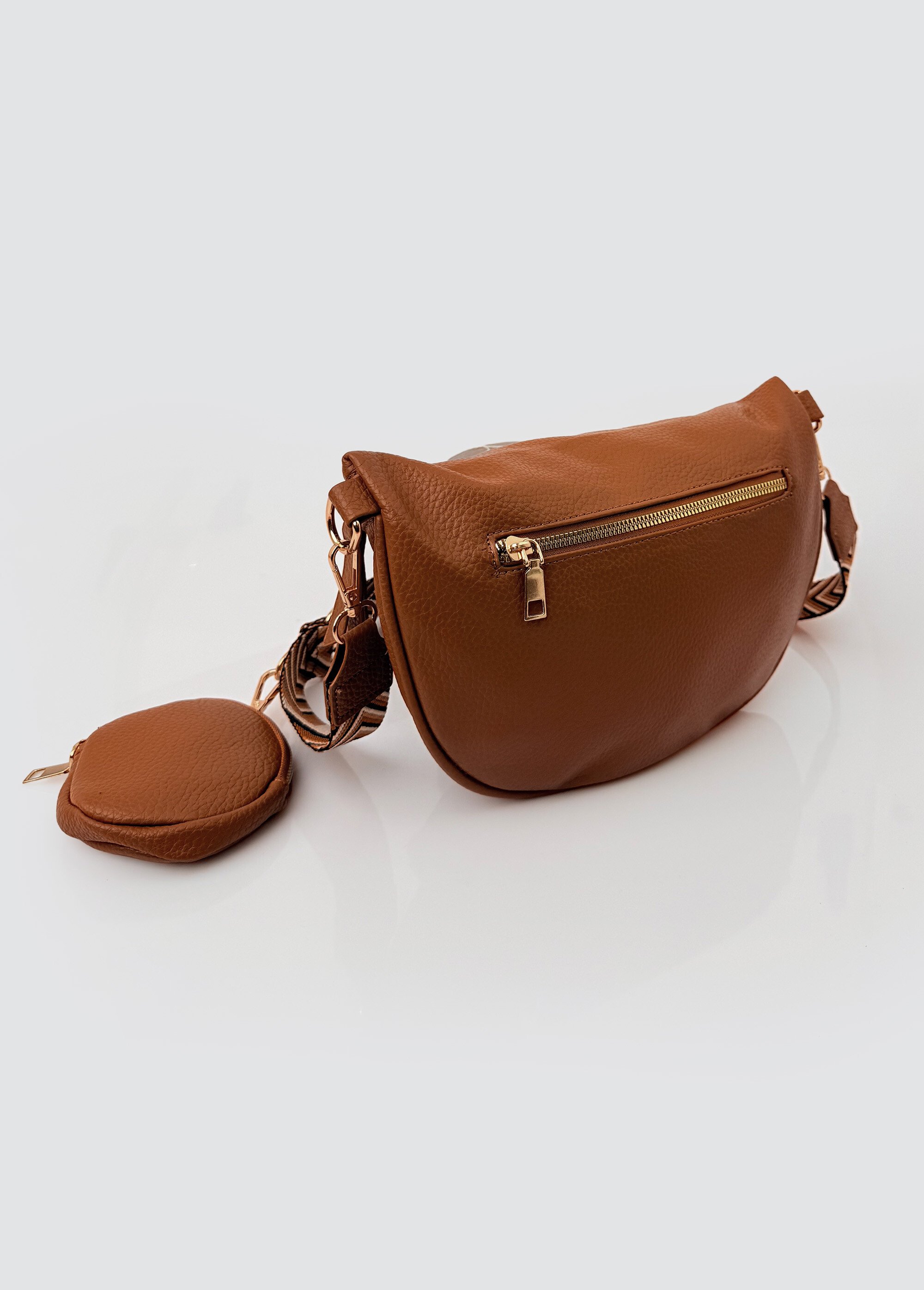 Sac banane fantaisie + porte-monnaie Femme Marron BAG-PM301 DE1